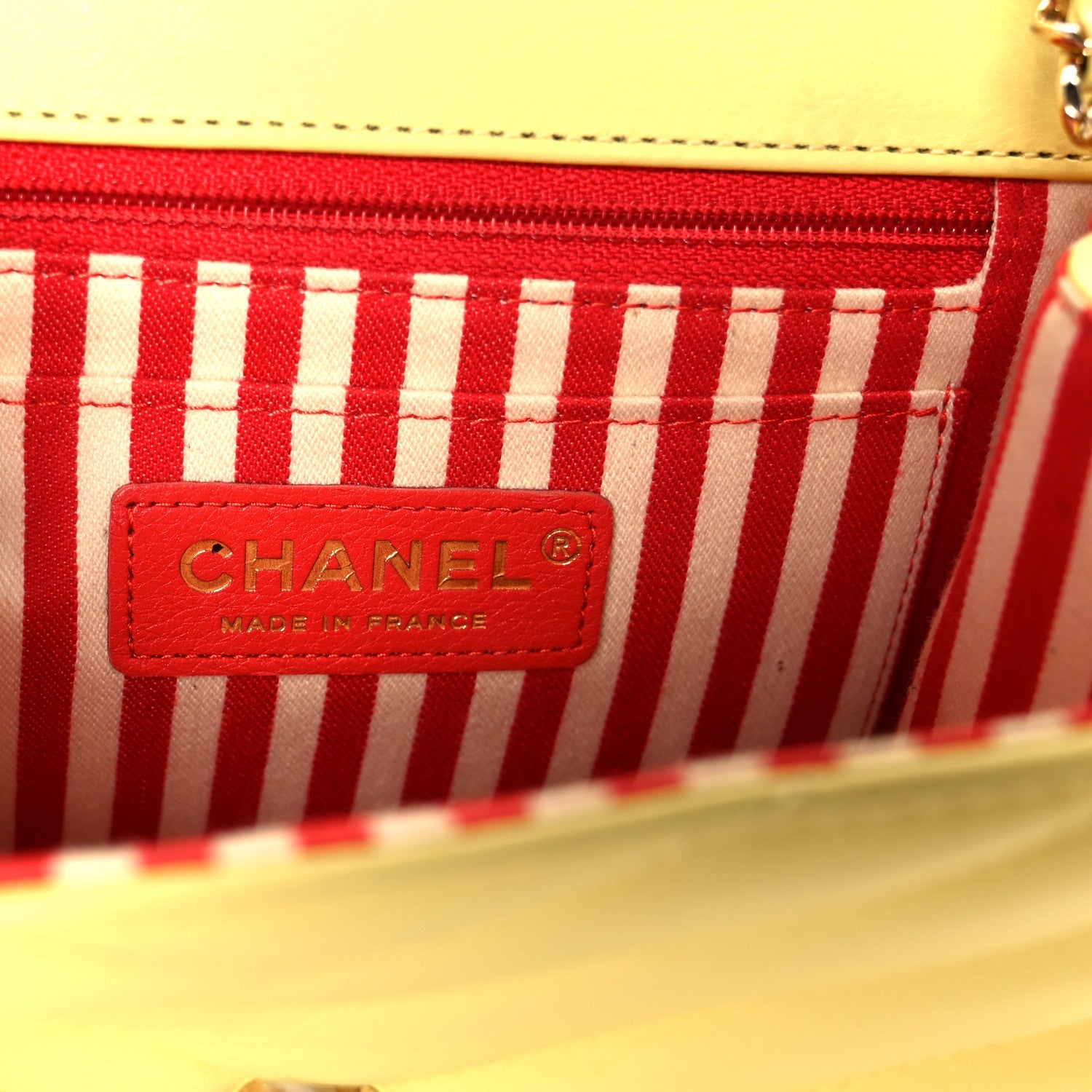 Calfskin Quilted Chevron Small Envelope Flap Yellow