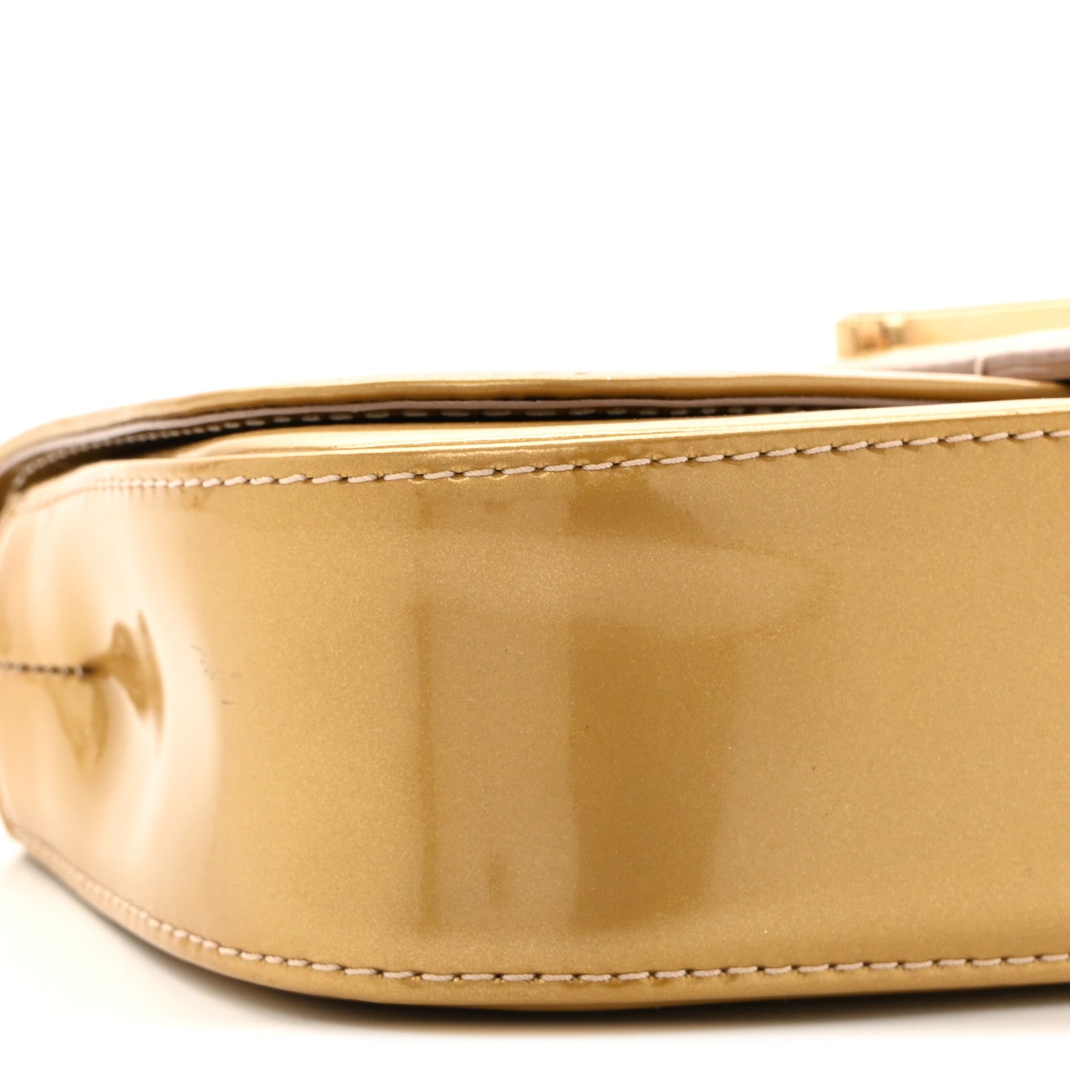 Patent Sobe Clutch Beige Poudre