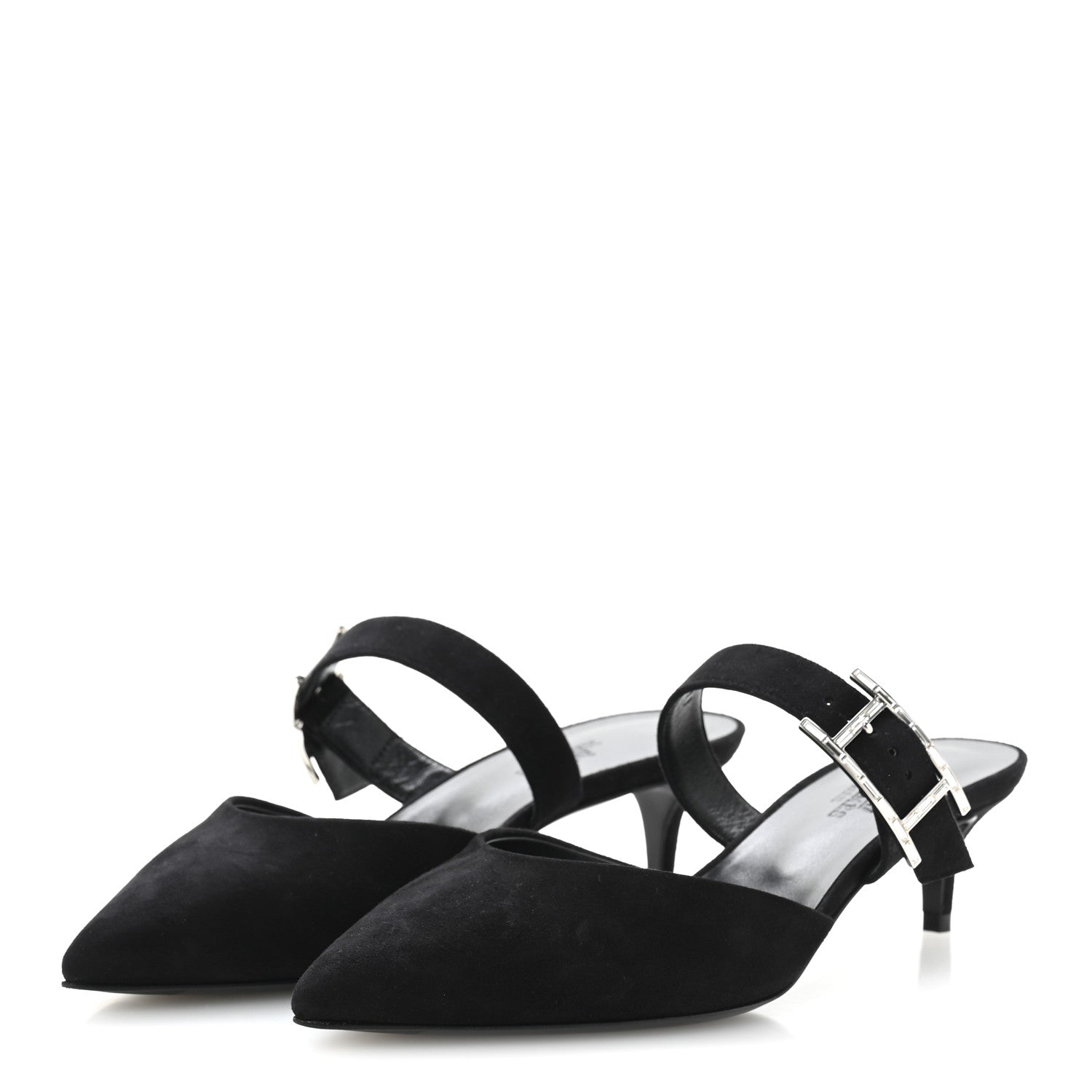 Suede Goatskin Blink Mules 36 Black