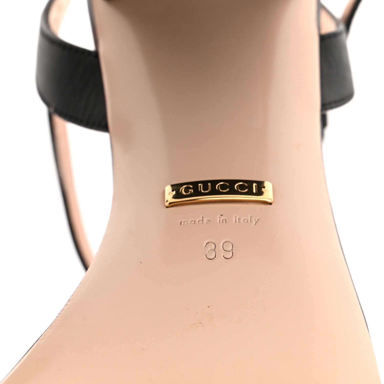 Lifford Calfskin GG Marmont Ankle Wrap 75mm Sandals 39 Black