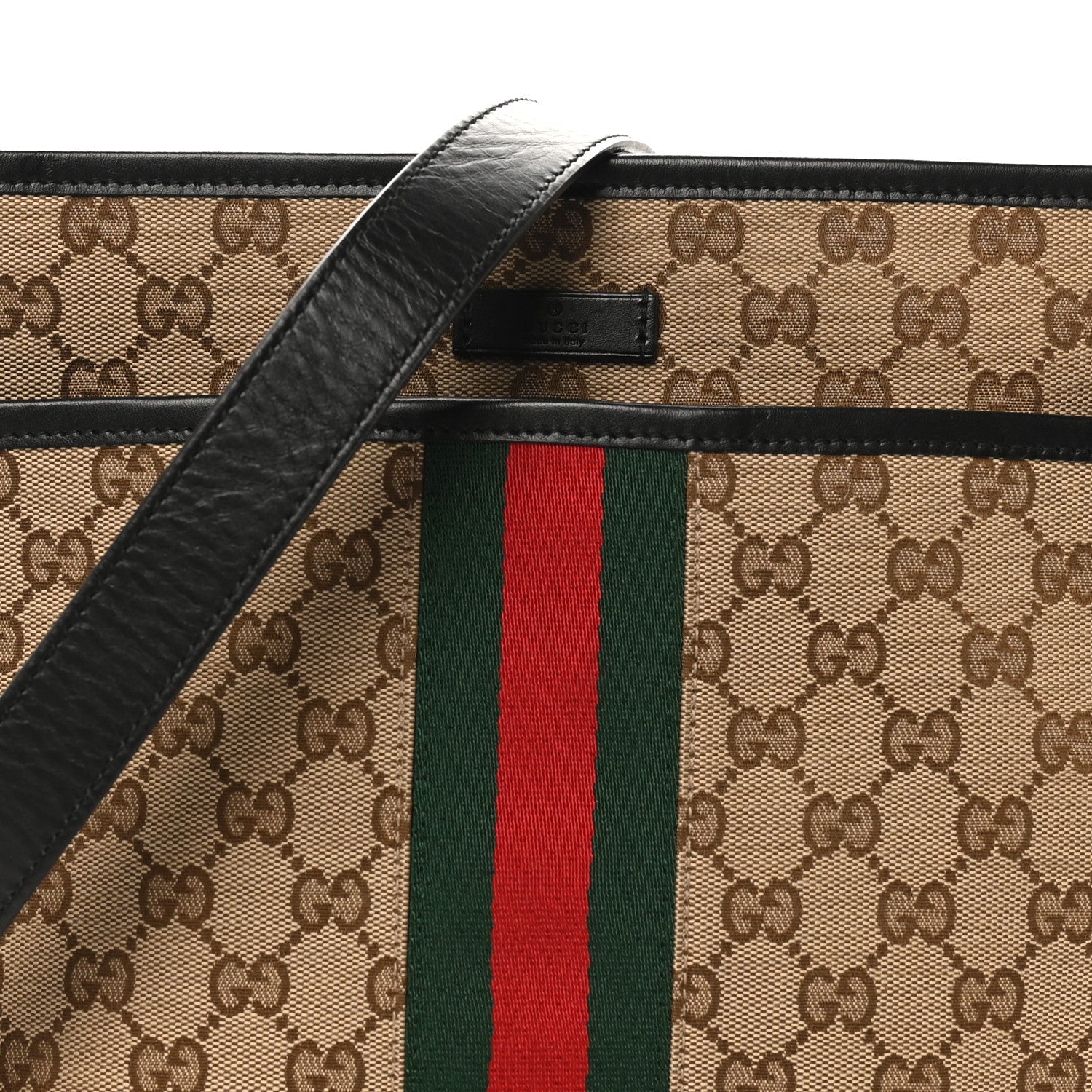 GG Monogram Web Flat Messenger Bag Black