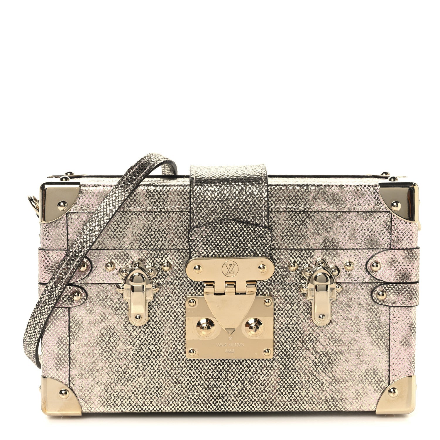 Lizard Petite Malle Silver