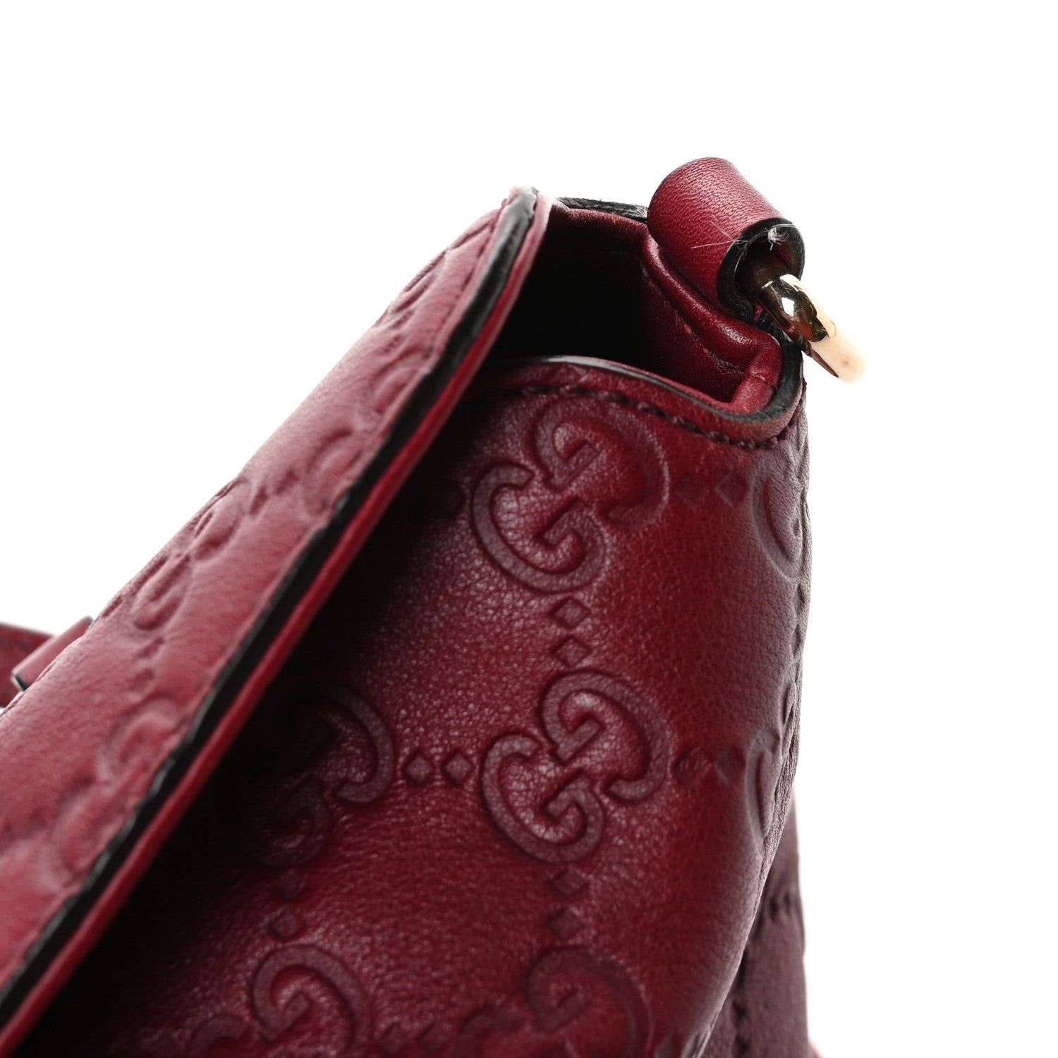 Guccissima Medium Bree Foldover Tote Classic Ruby
