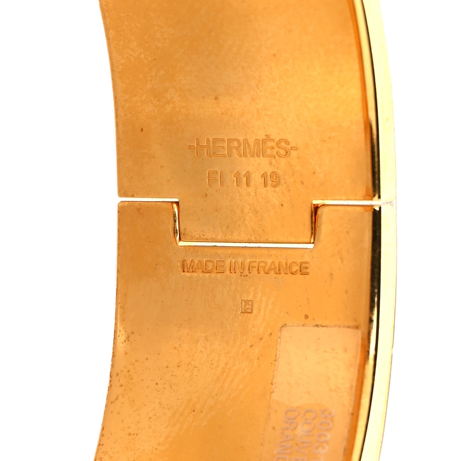 Enamel Printed Wide Couvertures et Tenues de Jour Clic Clac H Bracelet PM Orange Bleu