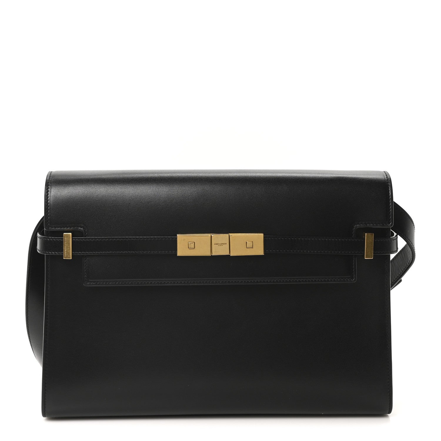 Smooth Calfskin Manhattan Shoulder Bag Black