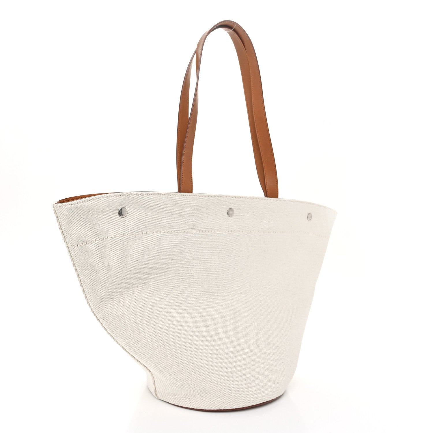 Linen Calfskin Rive Gauche Tote Greggio Brick