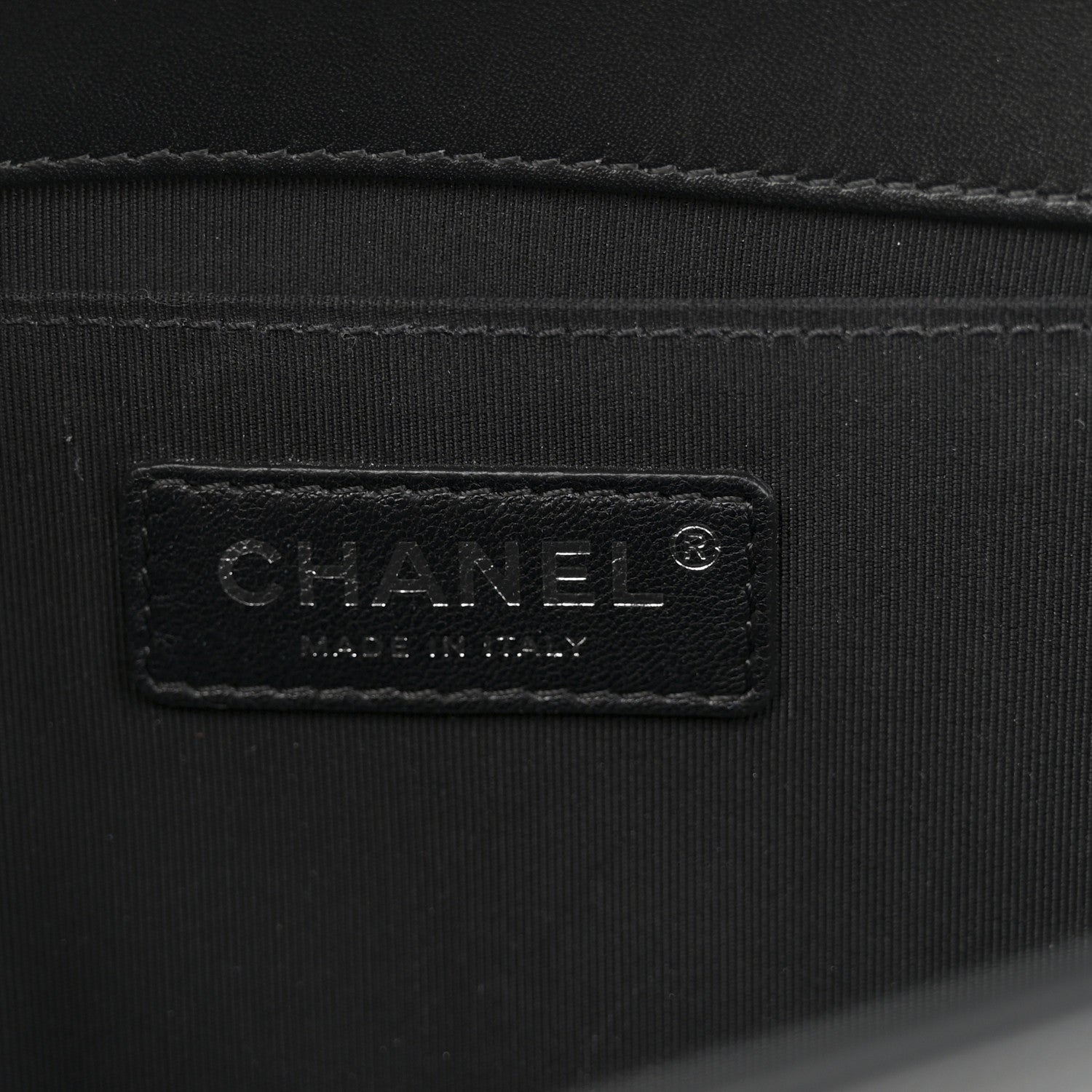 Calfskin Painted Chevron Embossed Medium Boy Flap Black