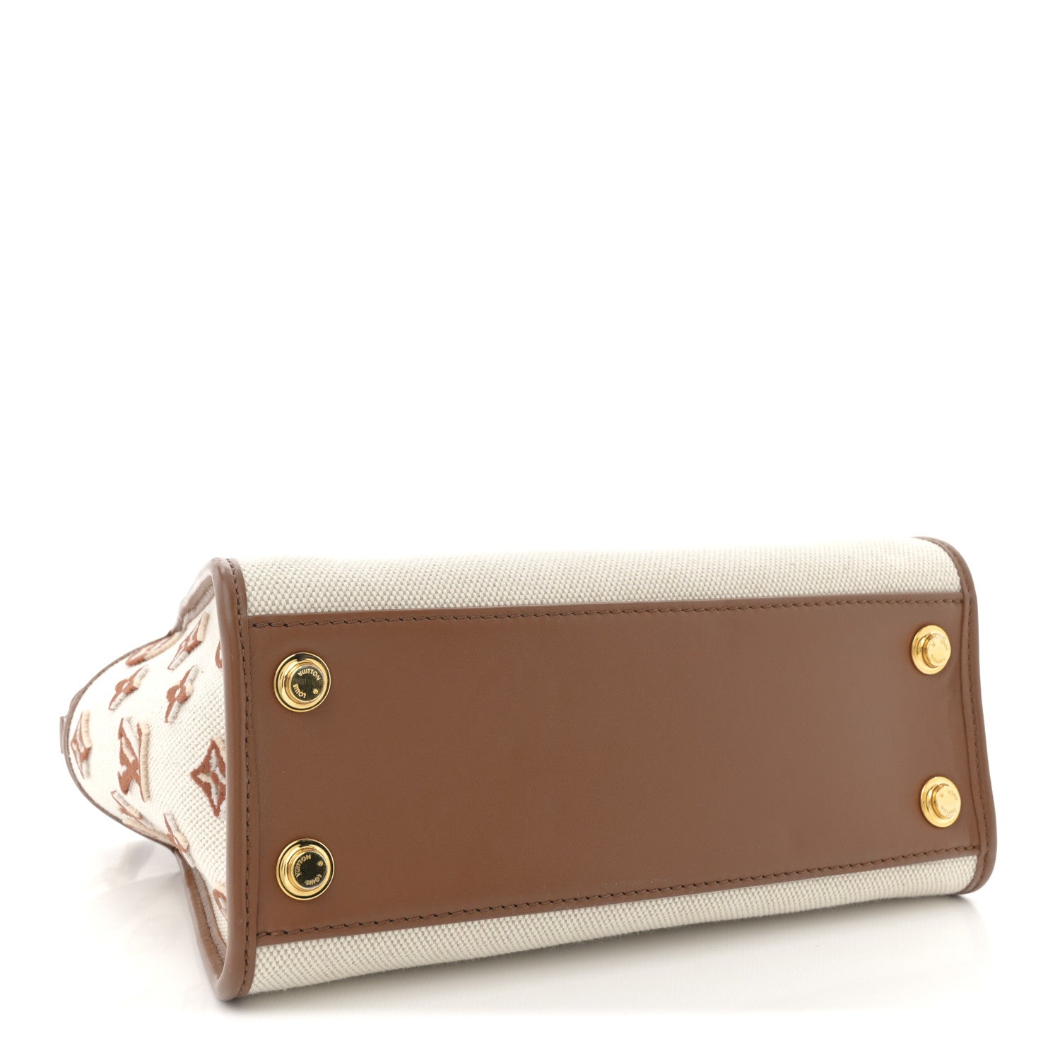 Canvas Calfskin Monogram On My Side PM Caramel Tan