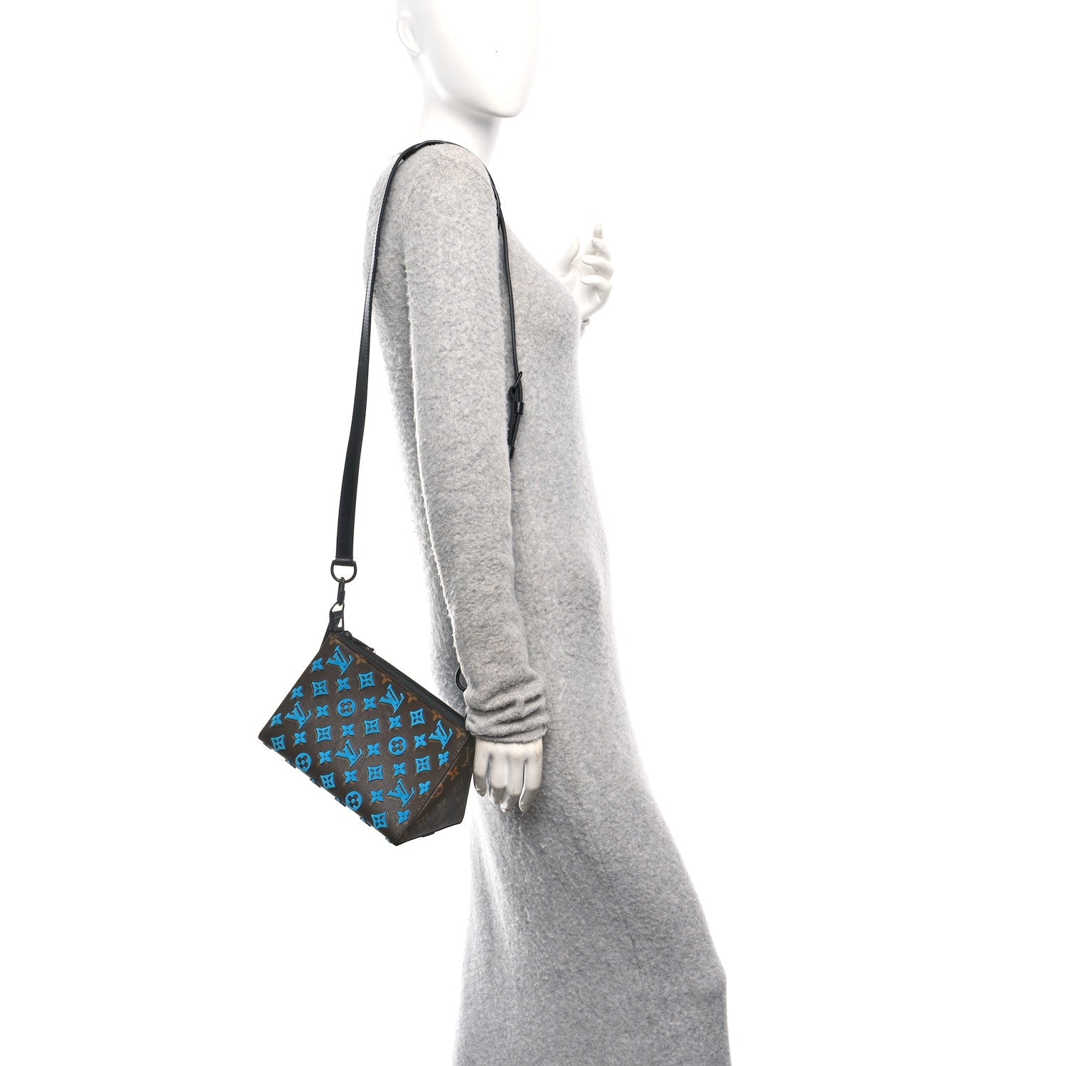 Monogram Tuffetage Triangle Messenger Turquoise