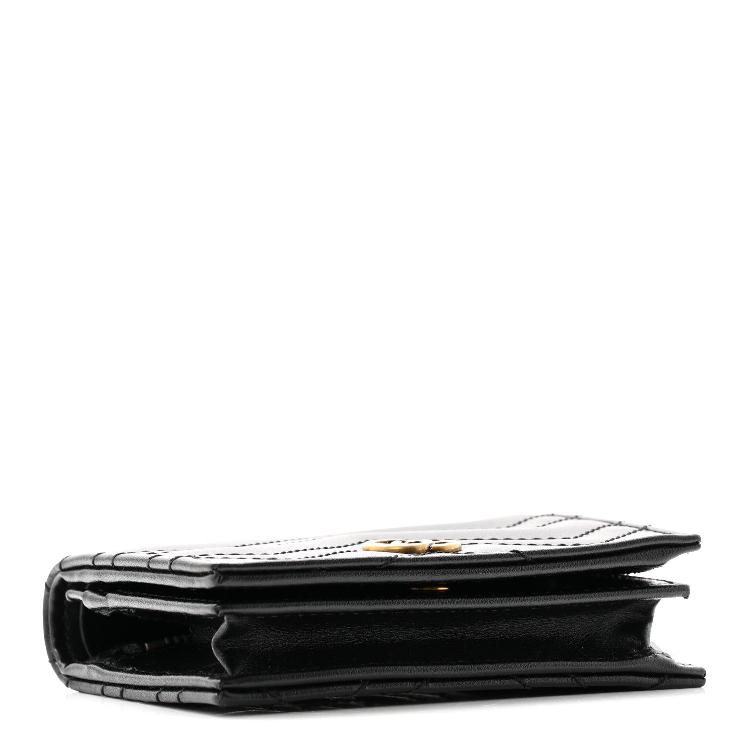 Calfskin Matelasse GG Marmont Card Case Wallet Black