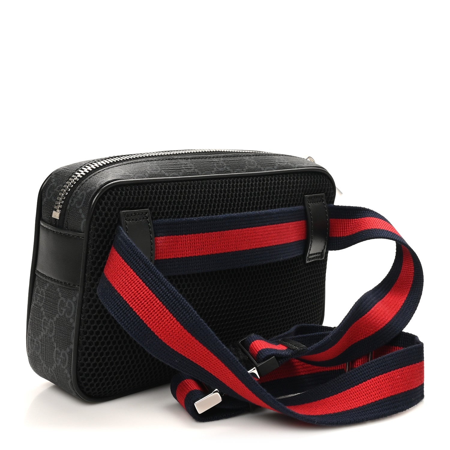Soft GG Supreme Monogram Web Belt Bag Black Grey