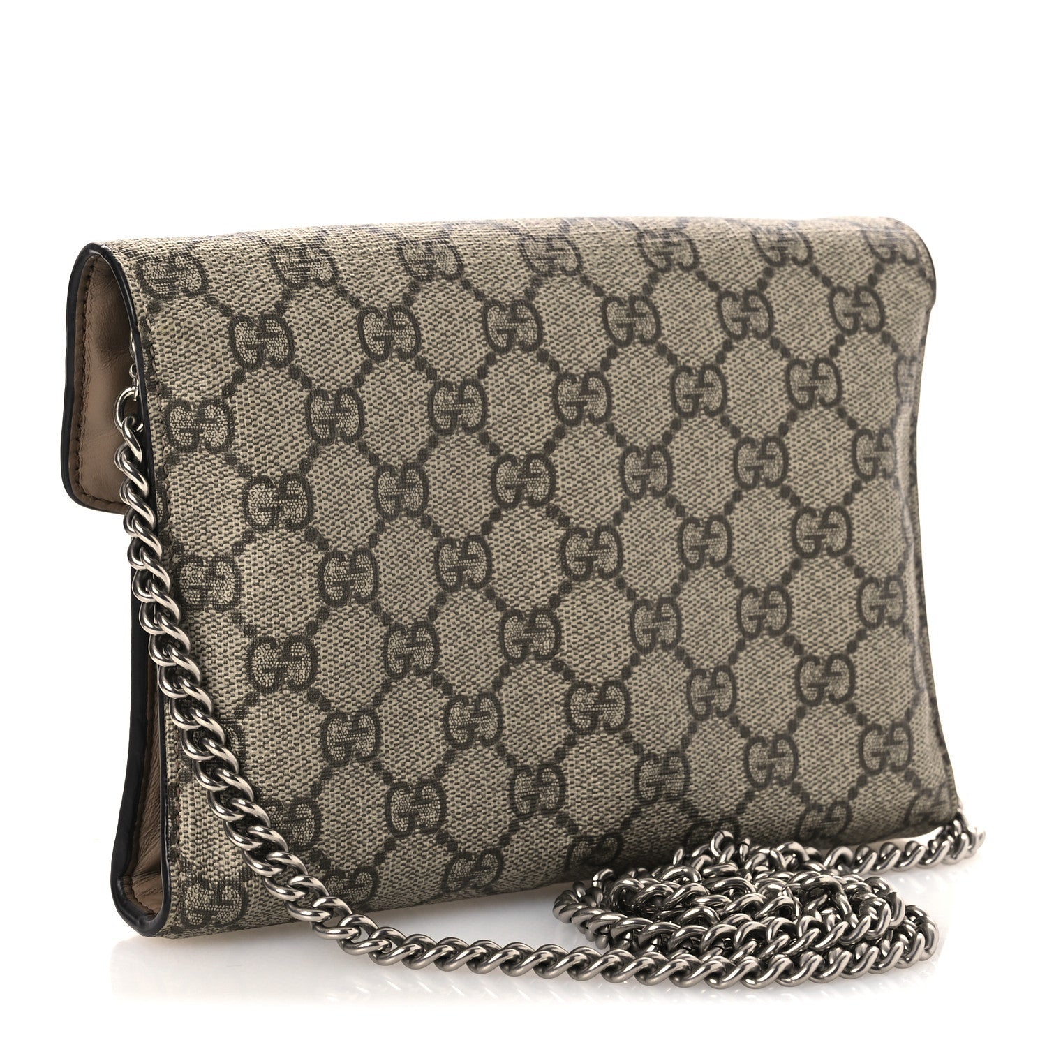 GG Supreme Monogram Mini Dionysus Chain Wallet Beige Taupe