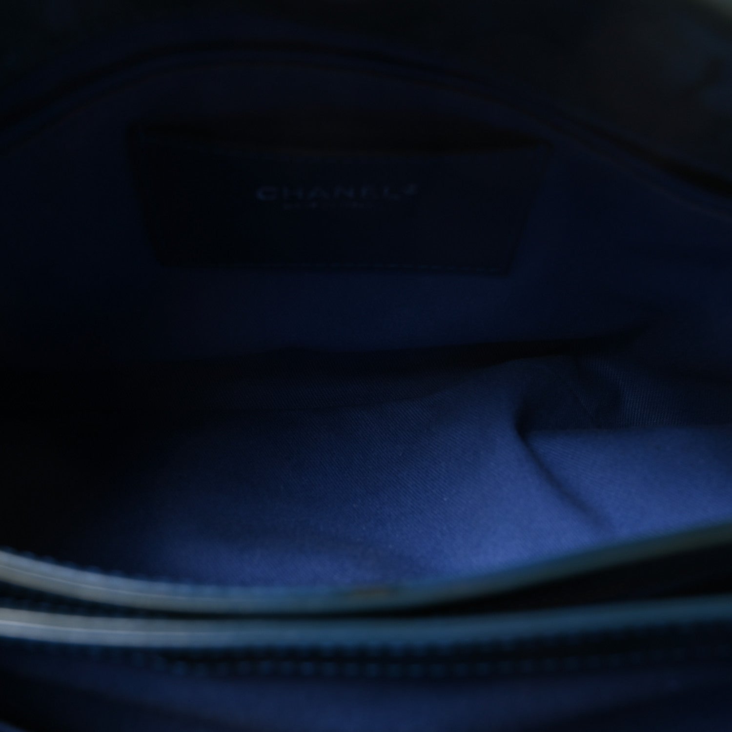 Patent Quilted Large Just Mademoiselle Bowling Bag Dark Blue