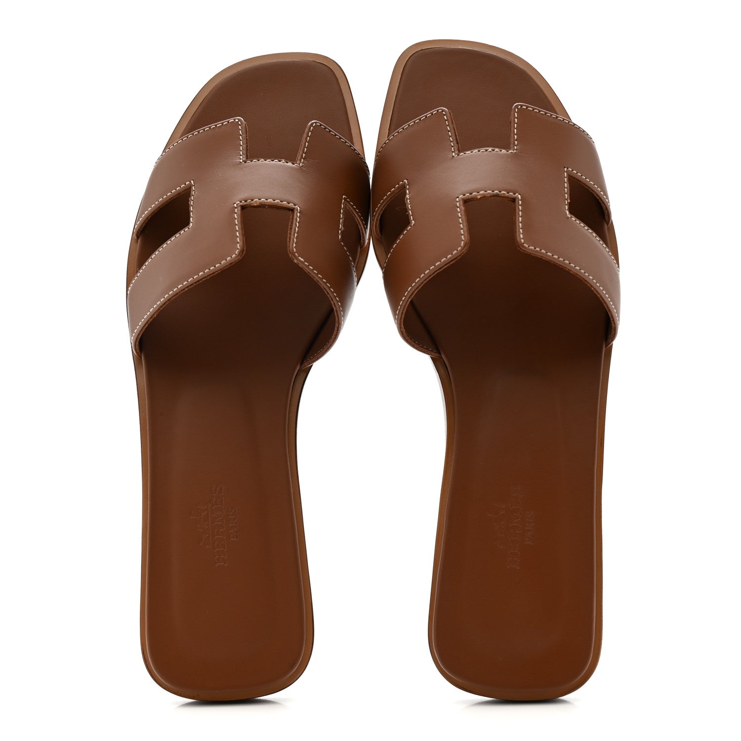 Box Calfskin Oran Sandals 38.5 Gold