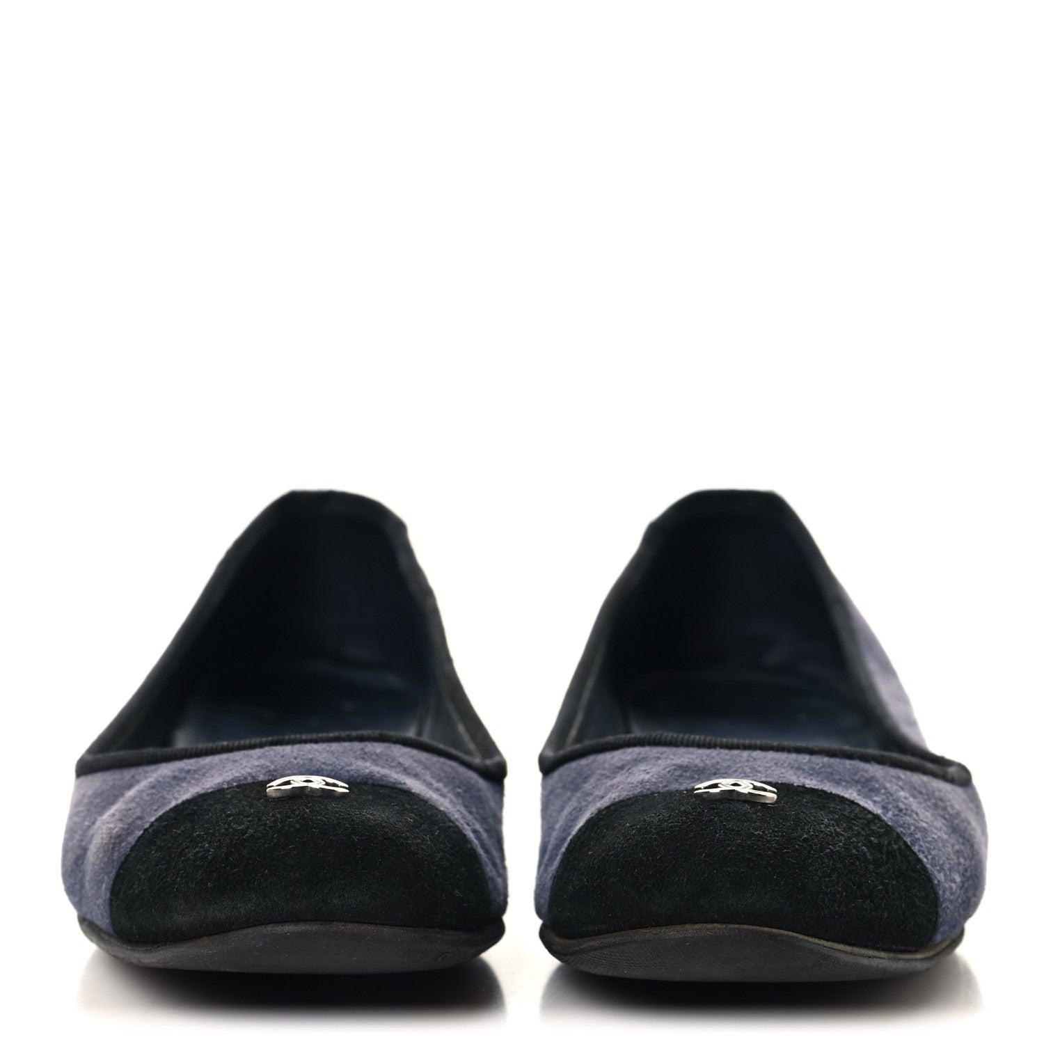 Suede Cap Toe CC Ballerina Flats 38.5 Blue Black