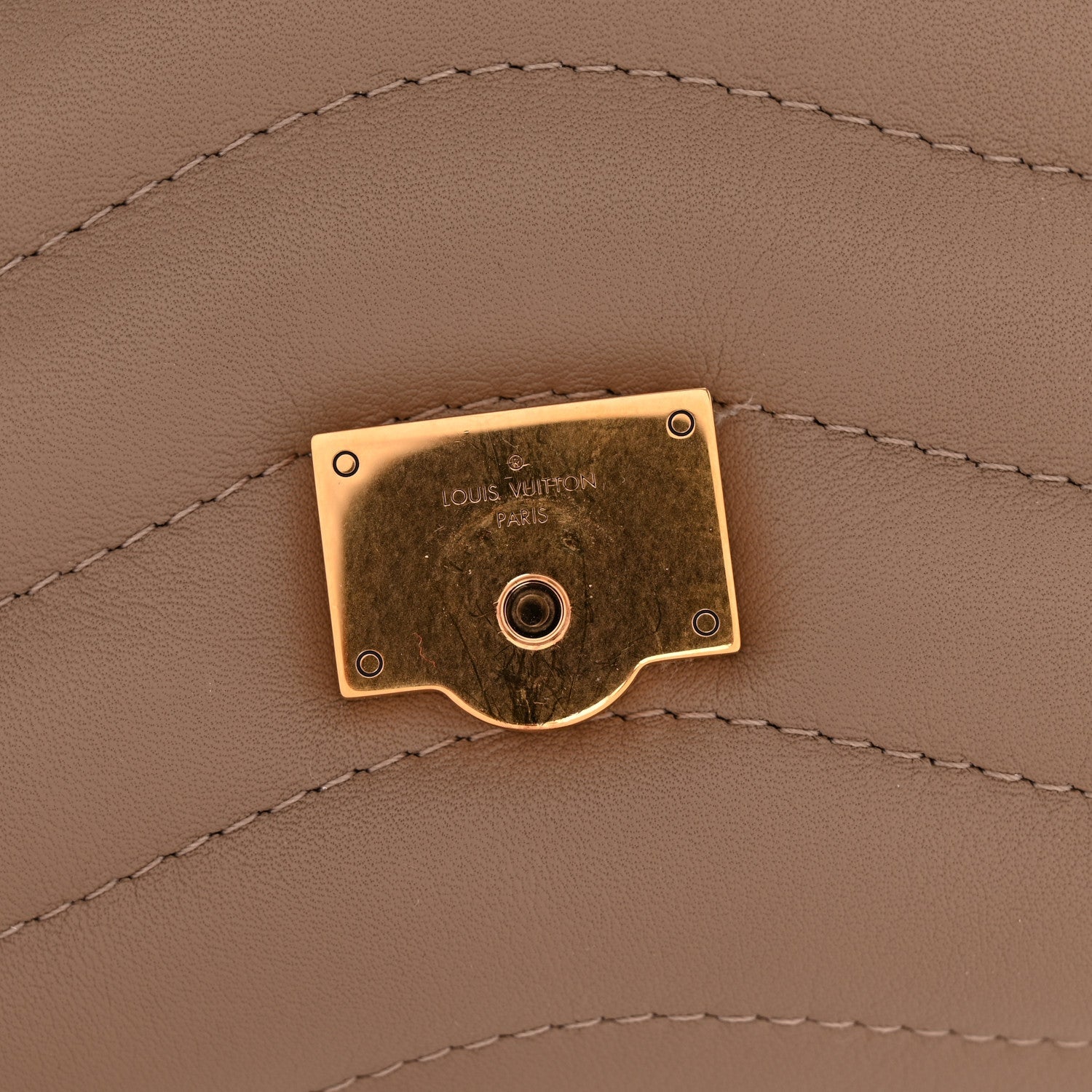 Calfskin LV New Wave Chain Bag Taupe