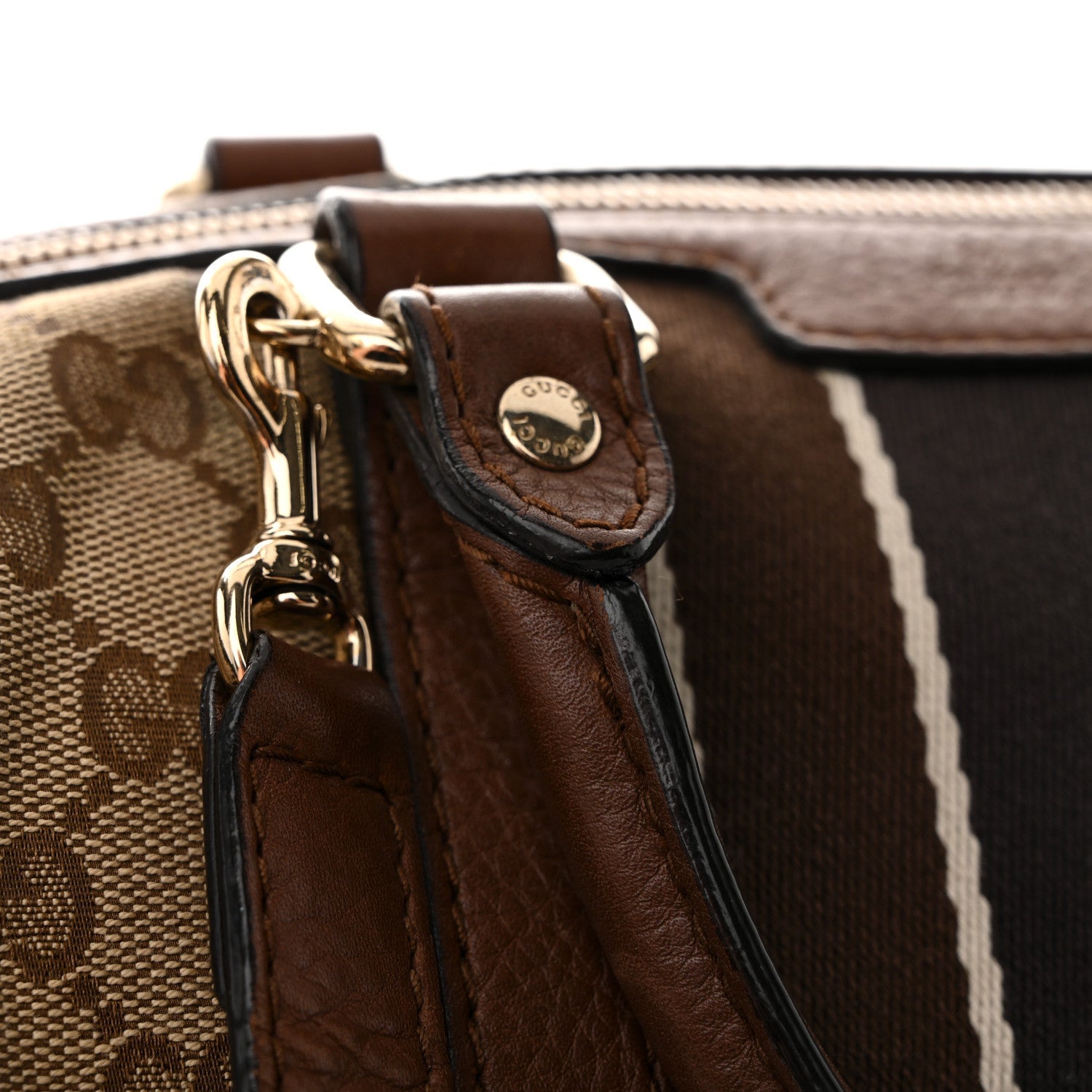 Monogram Vintage Web Small Boston Brown