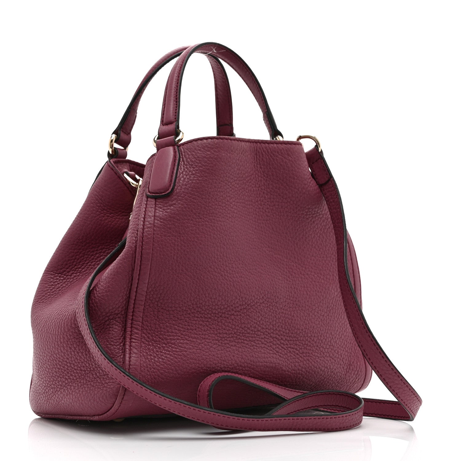Pebbled Calfskin Small Soho Shoulder Bag Peonia Flower