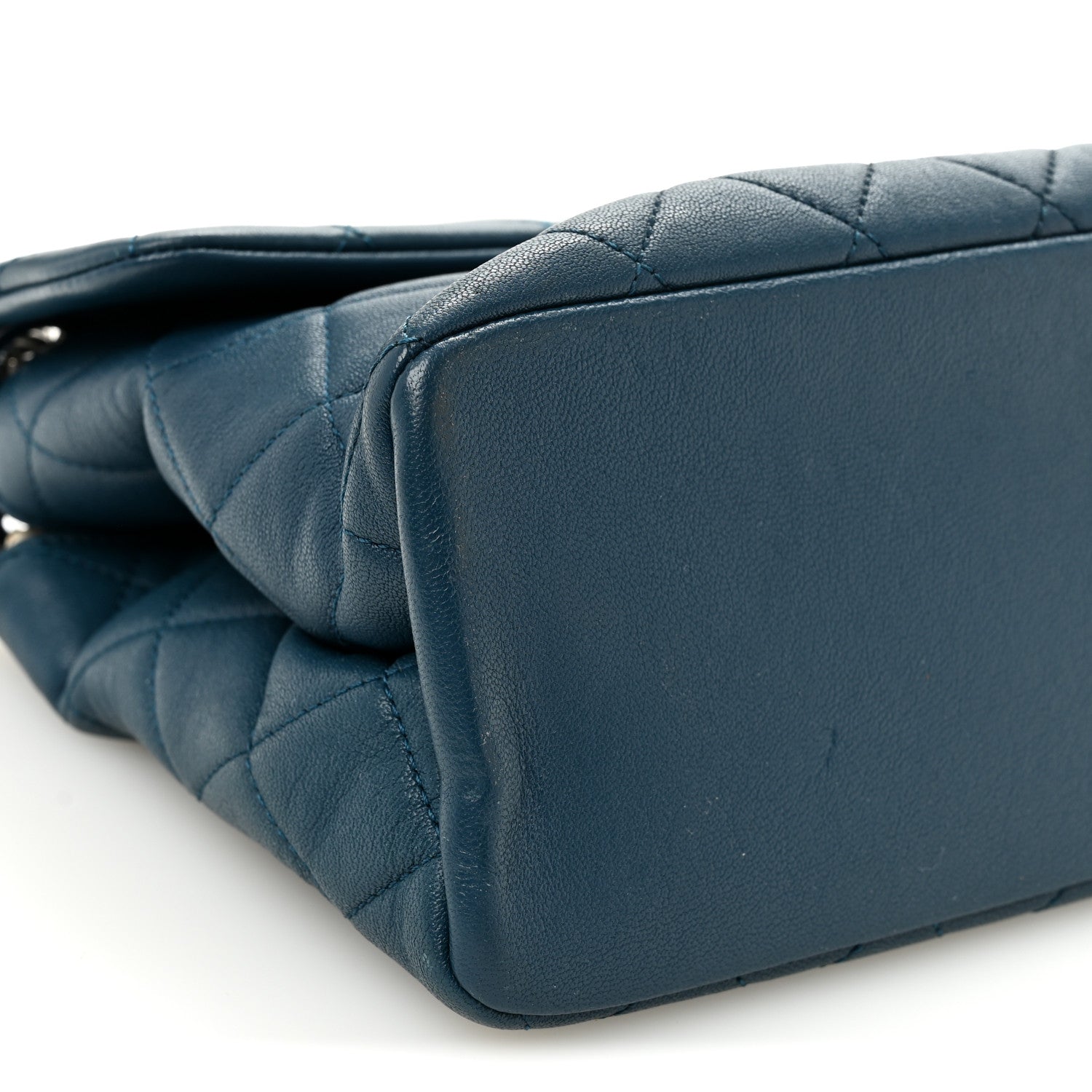 Goatskin Quilted Medium Flap Blue