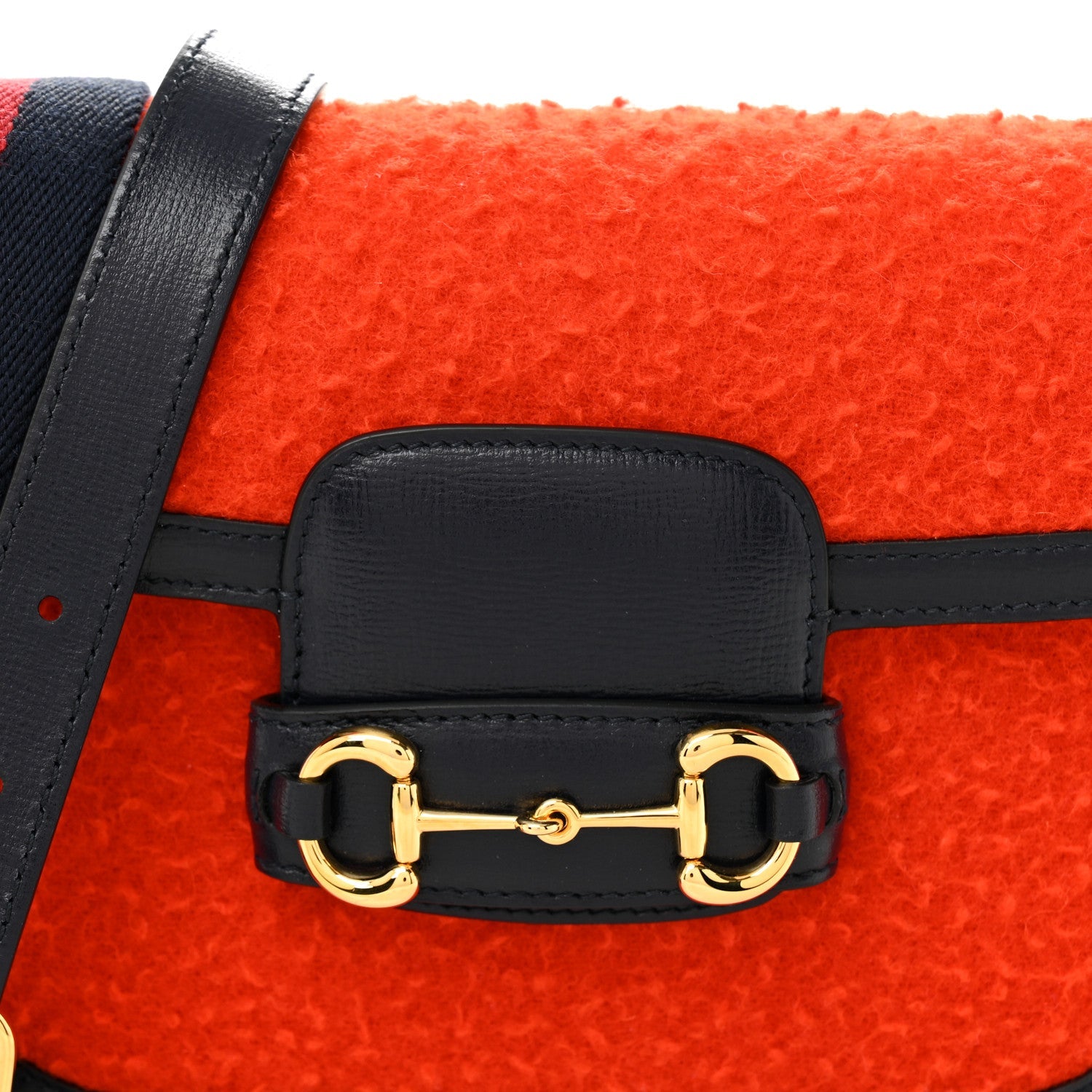 Casy Wool Azalea Calfskin Mini Horsebit 1955 Shoulder Bag Bitter Sweet Blue