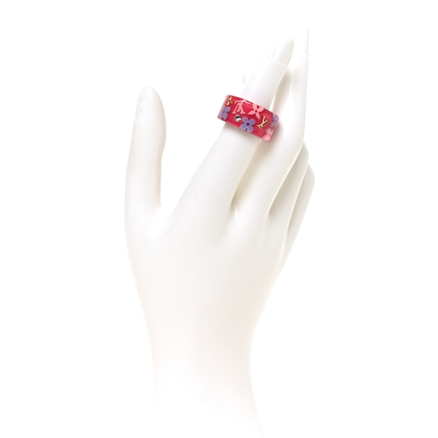 Resin Monogram Farandole Ring S Framboise