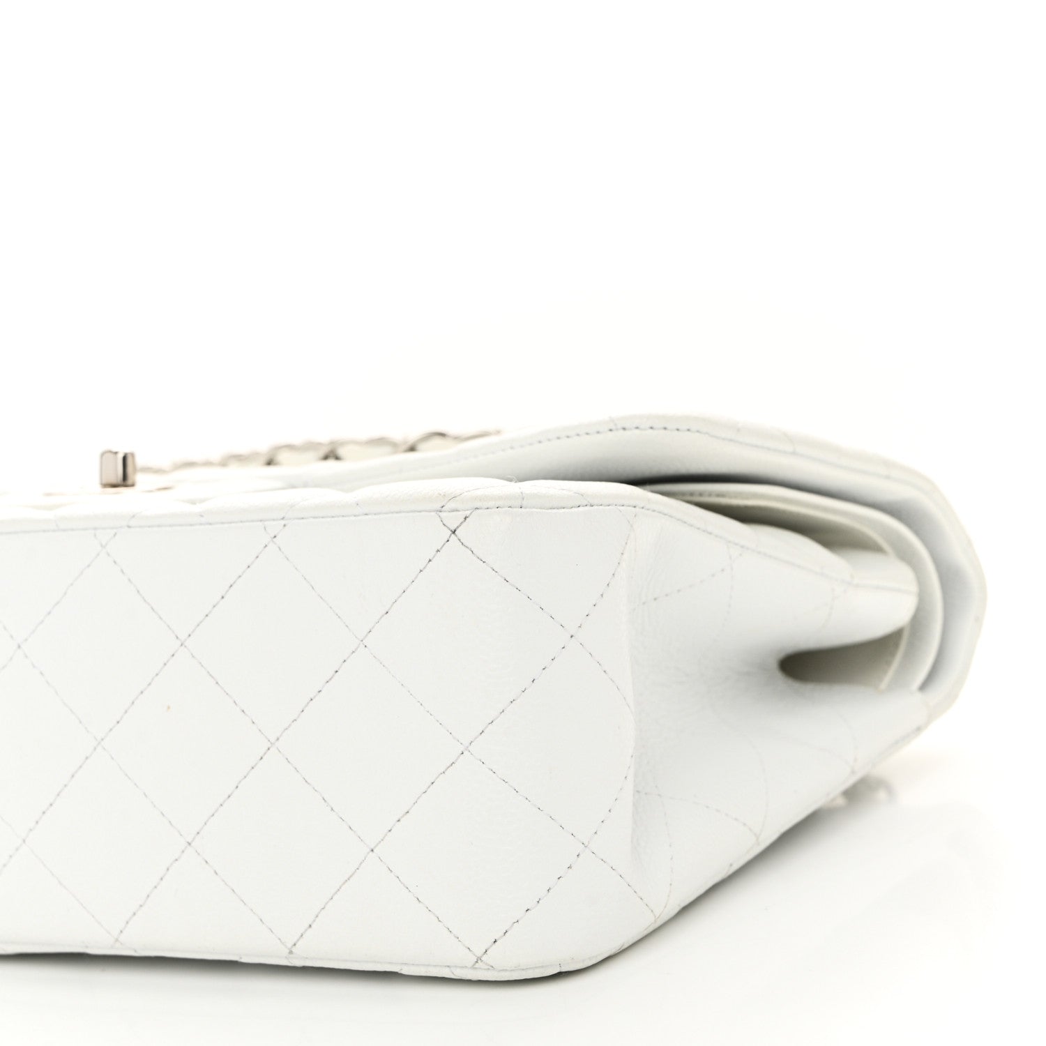 Caviar Quilted Jumbo Double Flap White