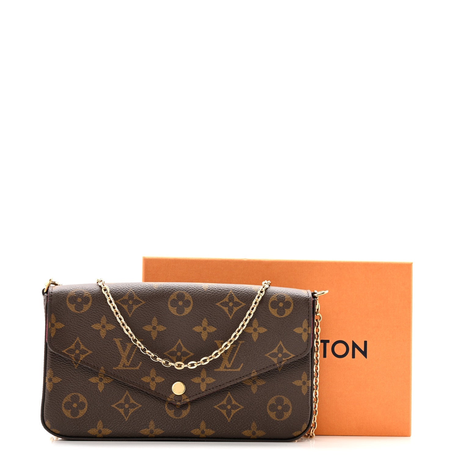 Monogram Pochette Felicie Chain Wallet Fuchsia