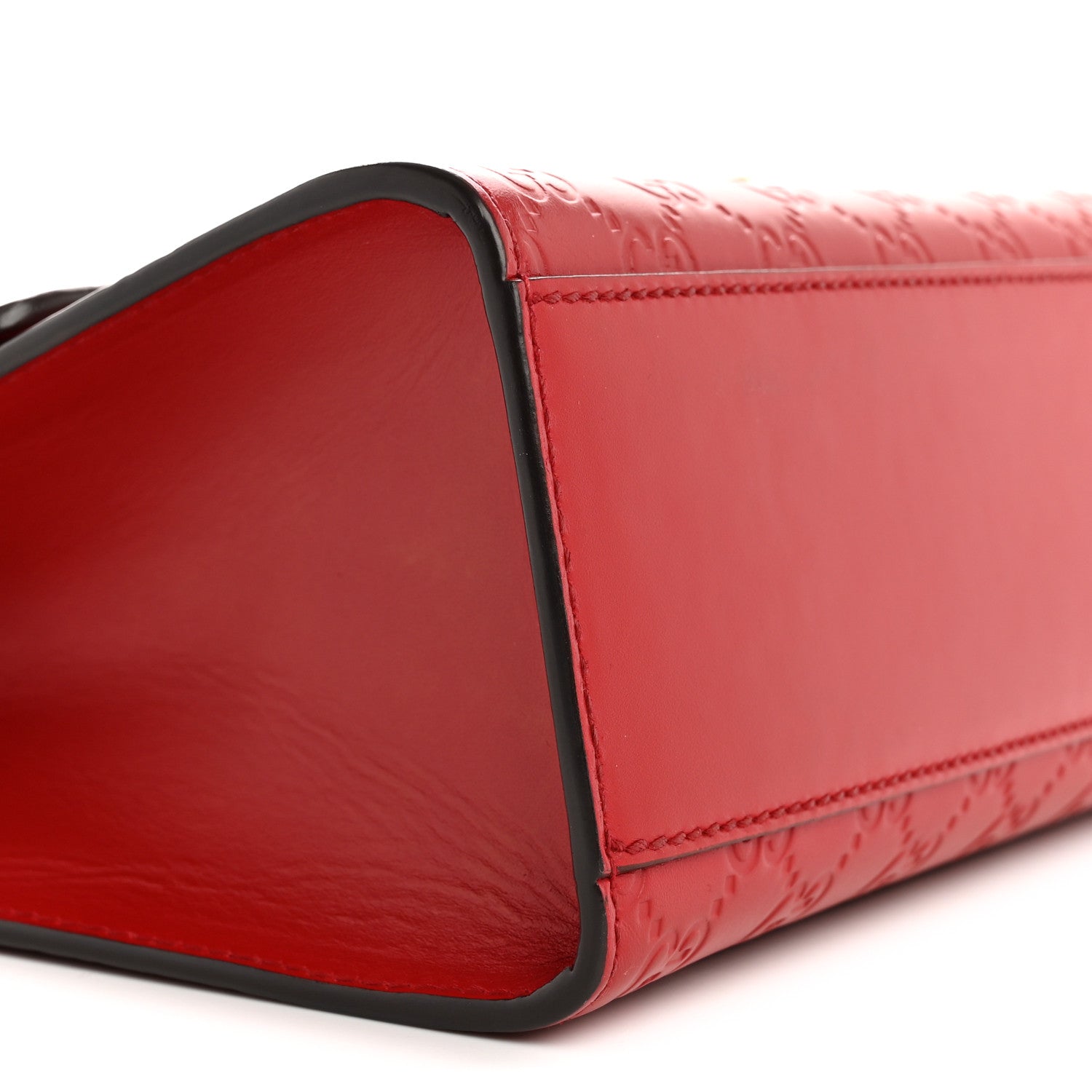 Guccissima Medium Padlock Shoulder Bag Hibiscus Red