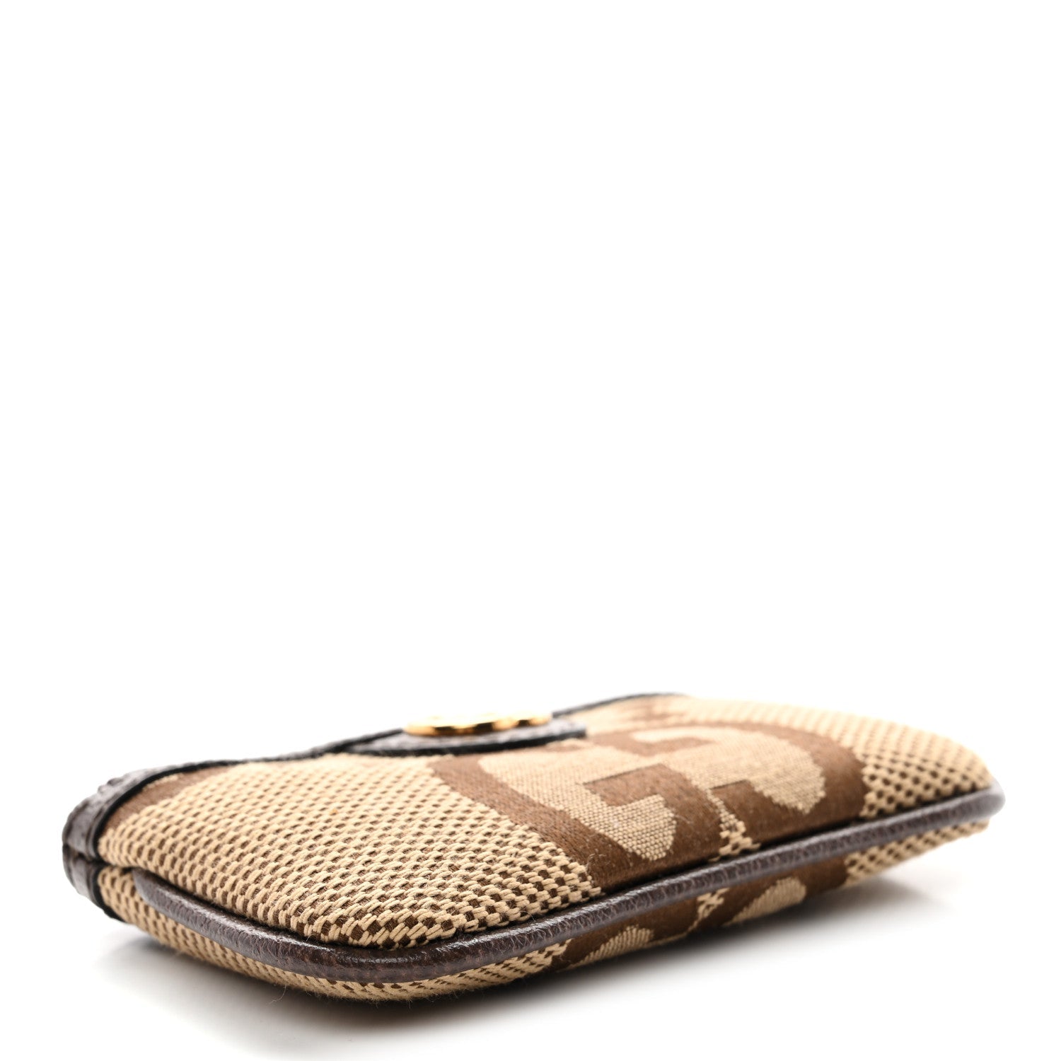 Monogram Jumbo GG Textured Dollar Calfskin Ophidia Key Case Camel Ebony New Acero