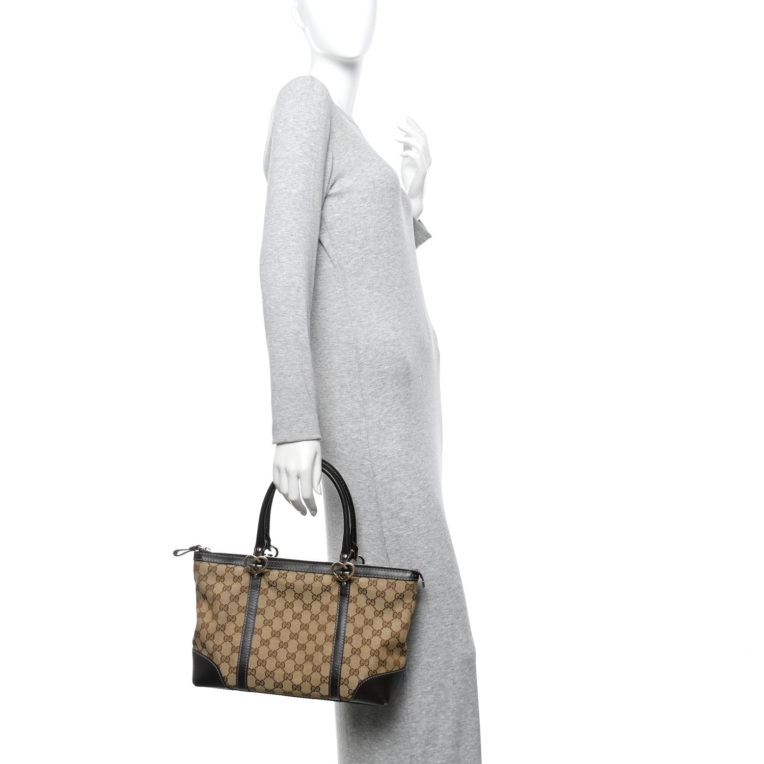 Monogram Small Lovely Heart Tote Dark Brown