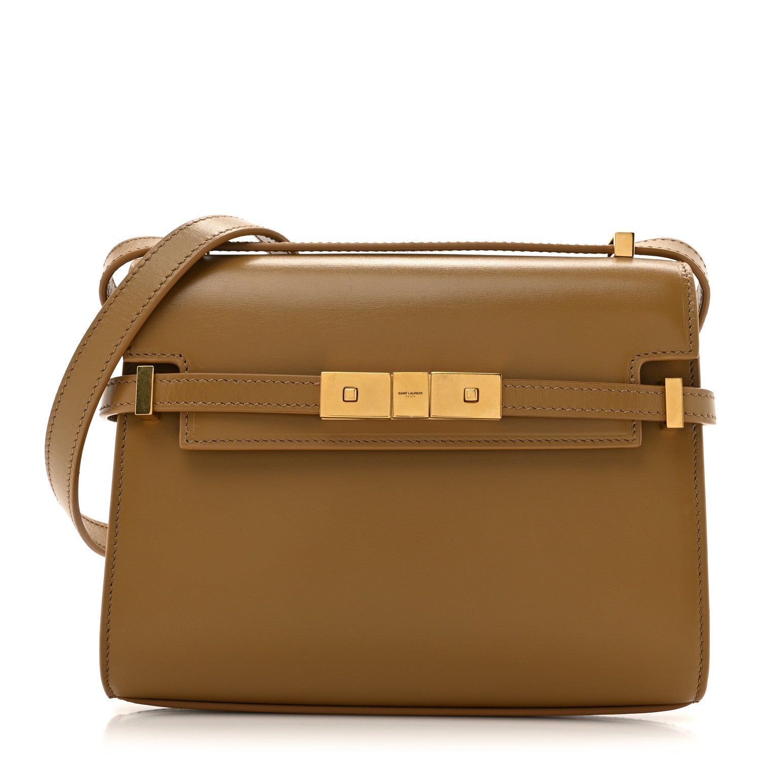 Smooth Calfskin Mini Manhattan Shoulder Bag Natural Tan