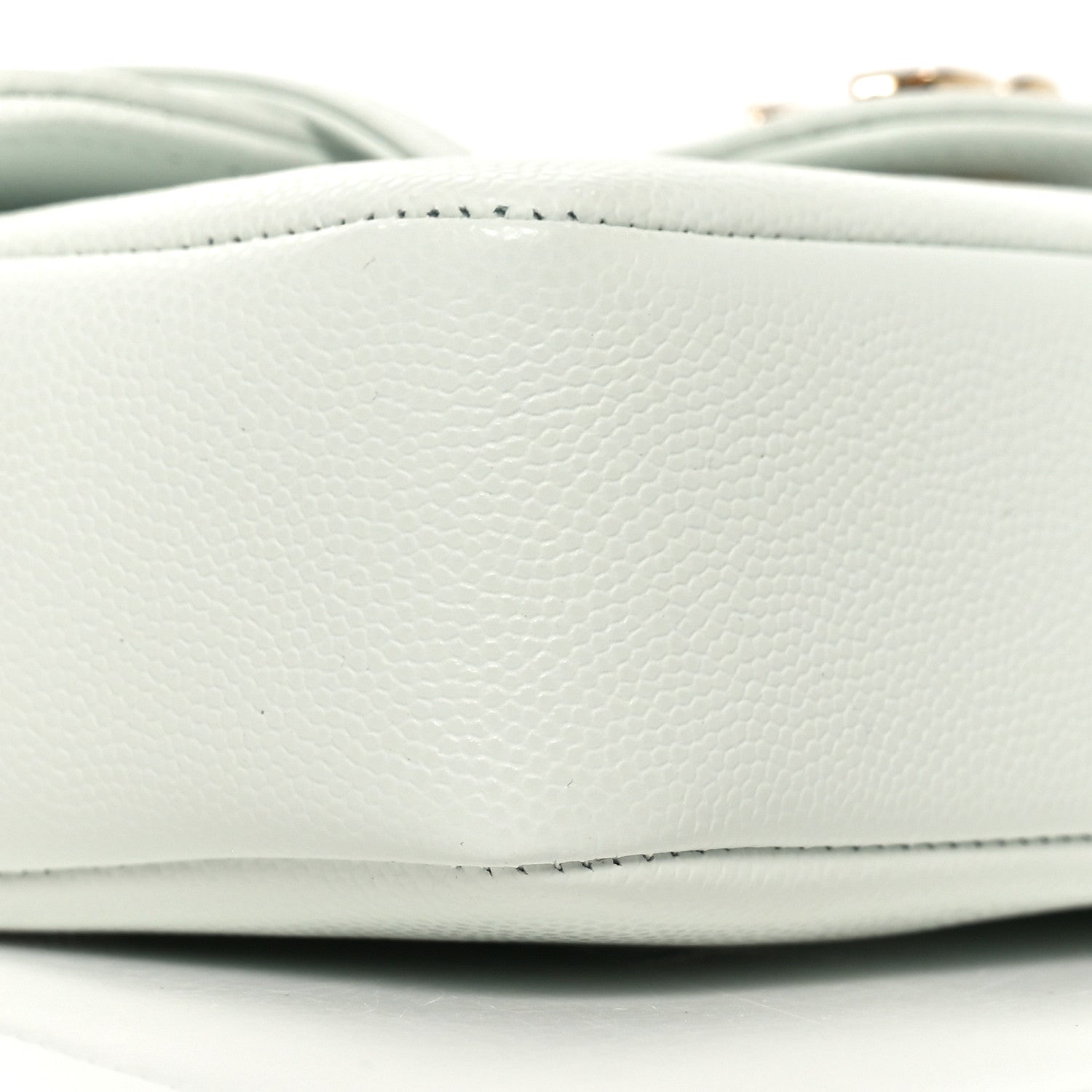 Shiny Caviar Mini Preppy Coco Shoulder Bag Light Blue