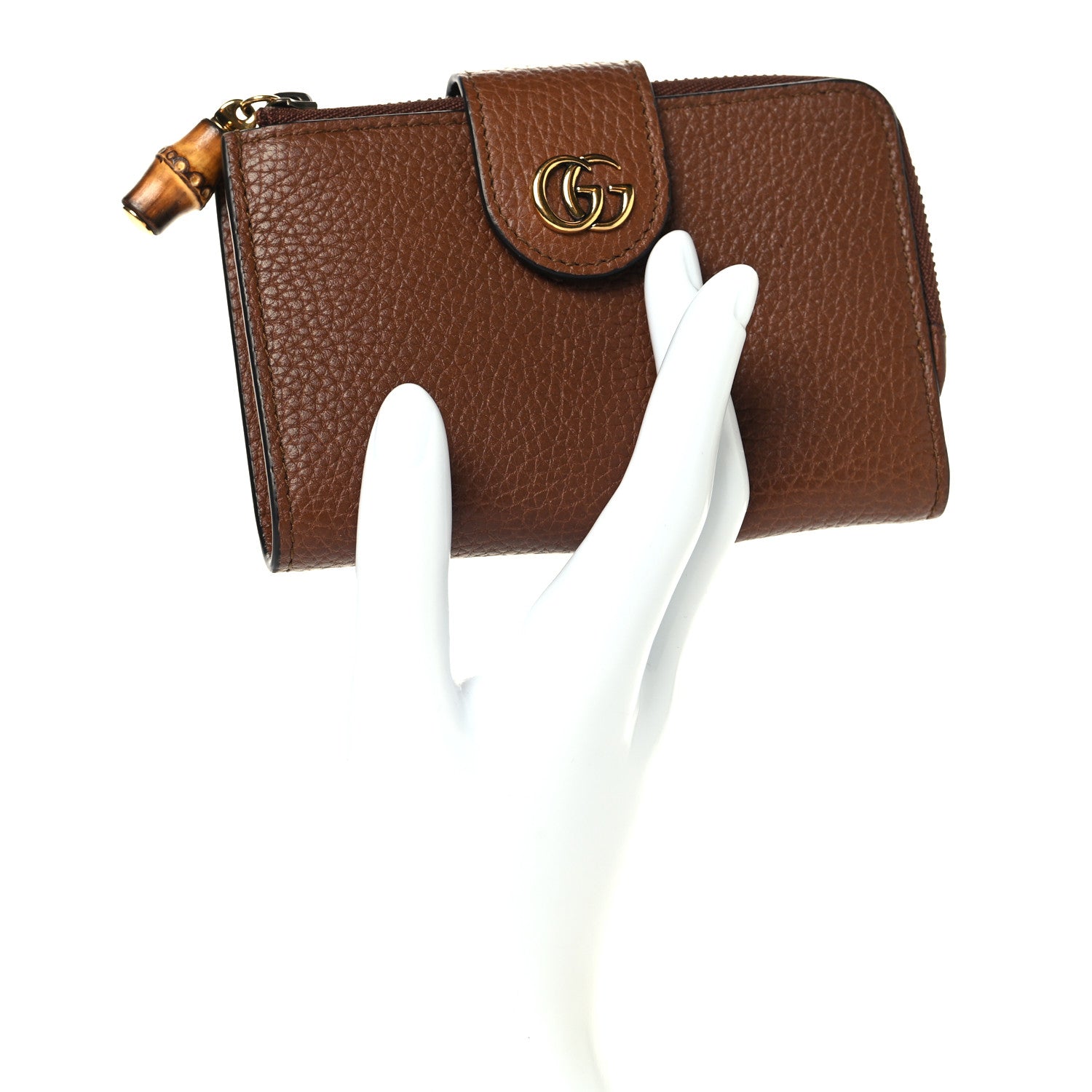 Piuma Calfskin Medium Bamboo Double G Wallet Cuir