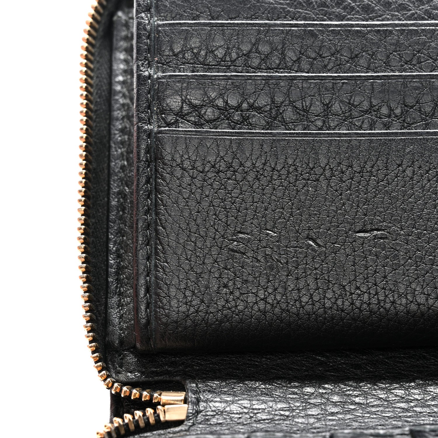Pebbled Calfskin Soho Zip Around Wallet Black