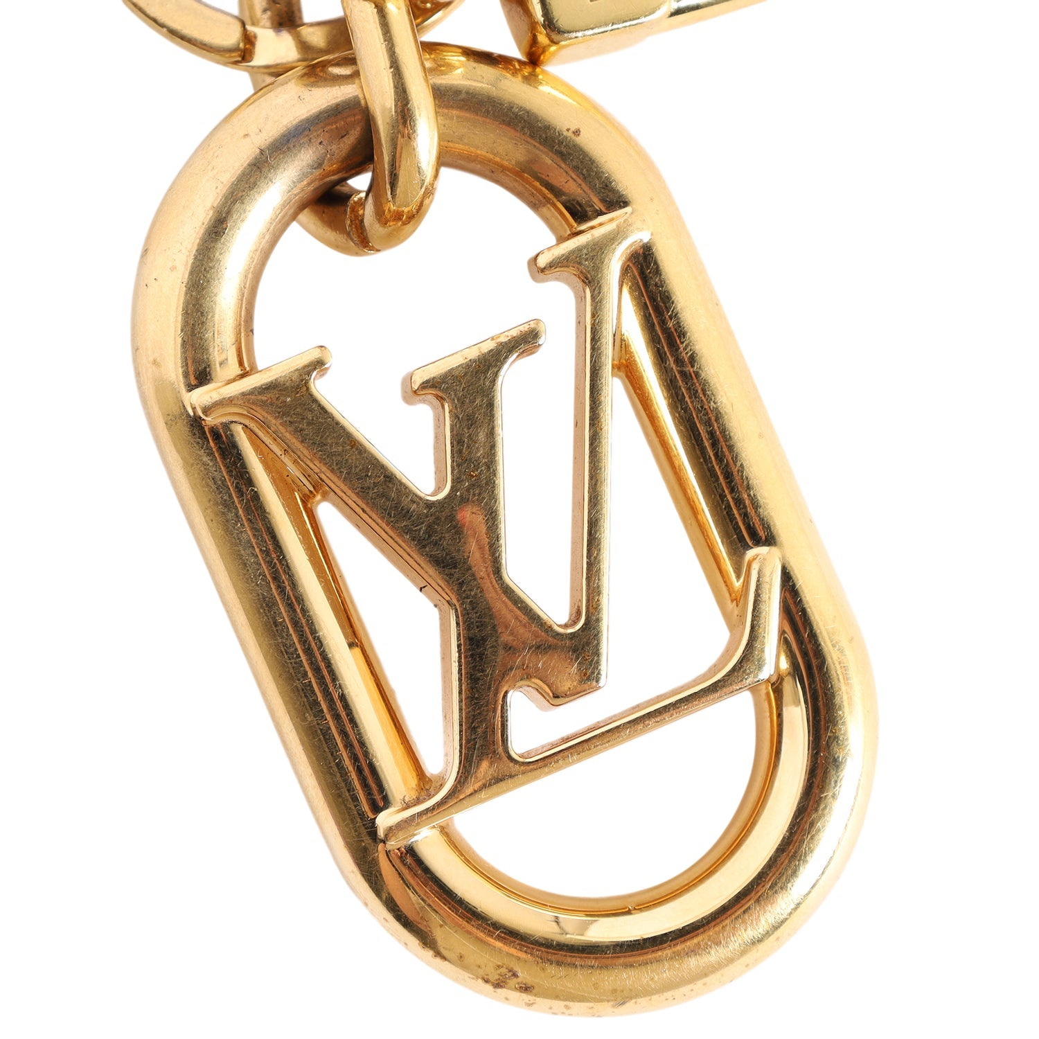 LV Link Keyring Gold in Gold Metal