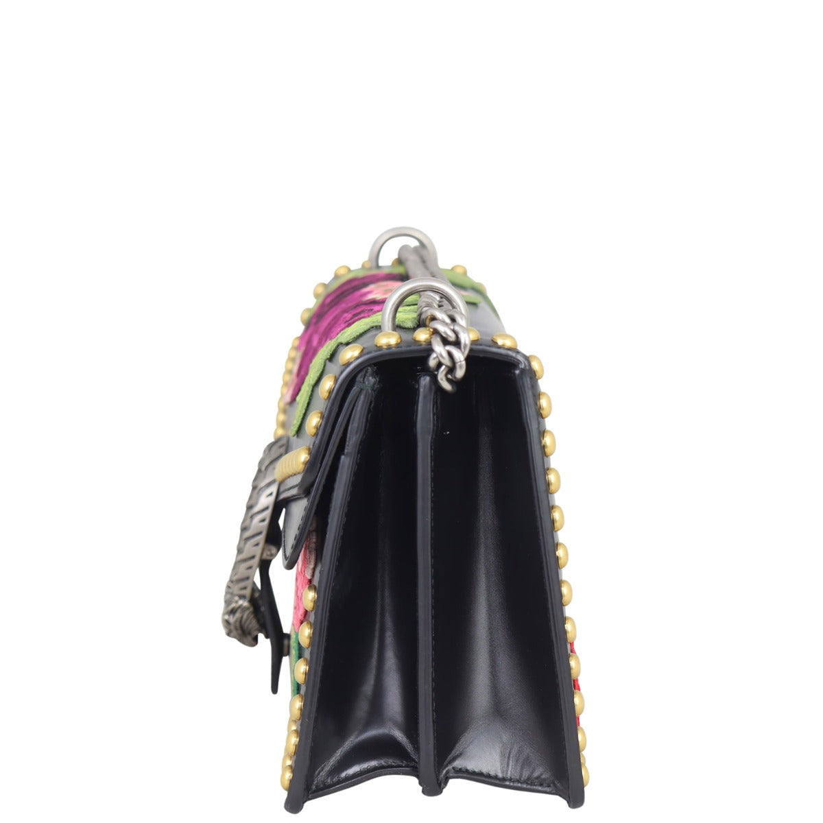 Gucci Floral Embroidered Studded Dionysus Small Shoulder Bag
