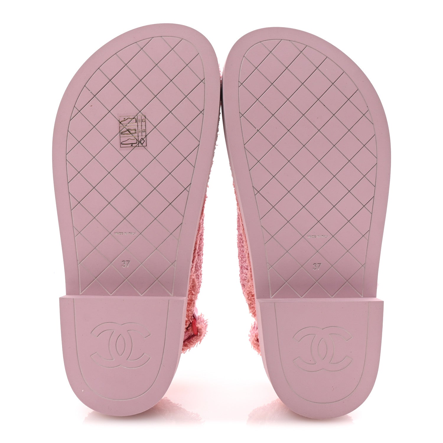Fabric Terry Cloth Velcro Dad Platform Sandals 37 Light Pink Multicolor