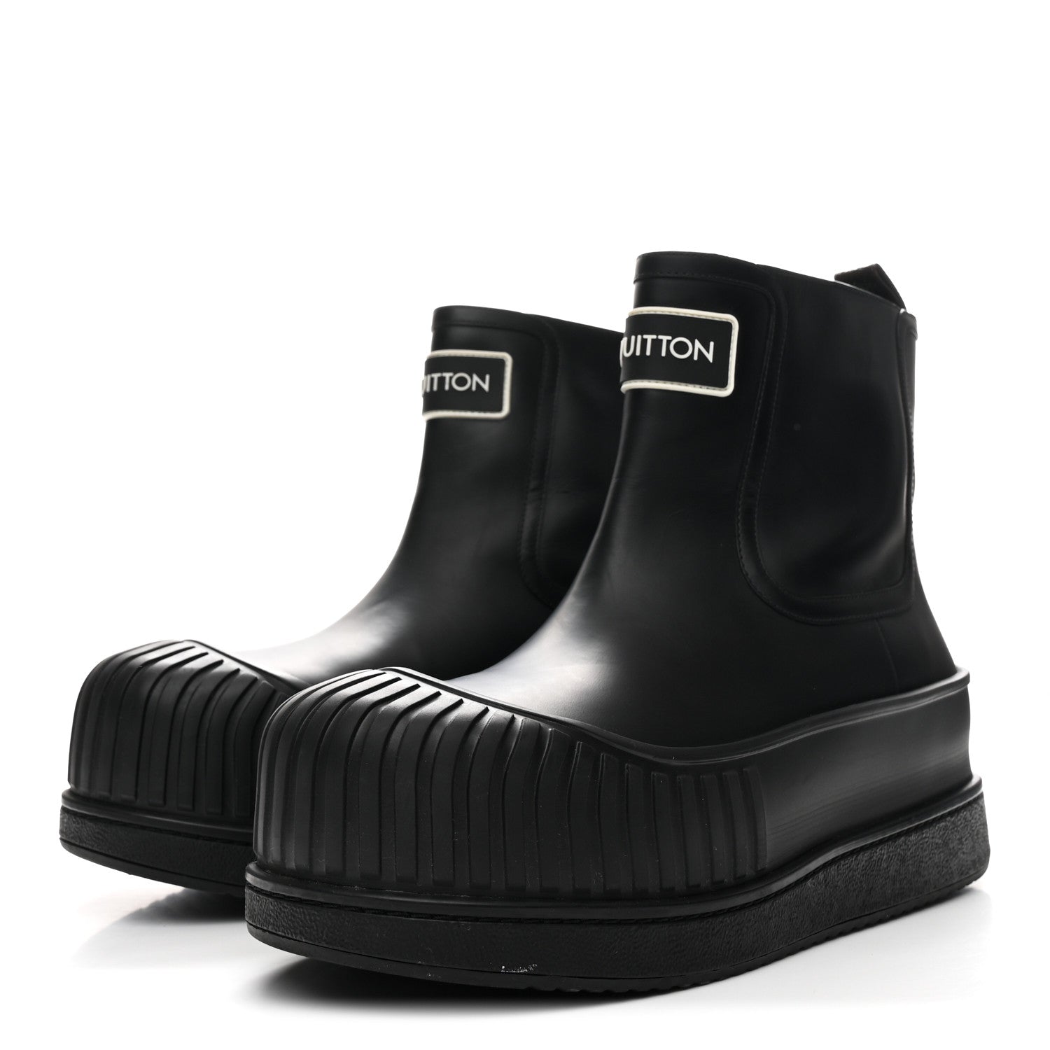 Calfskin Polar Flat Ankle Boots 41 Black