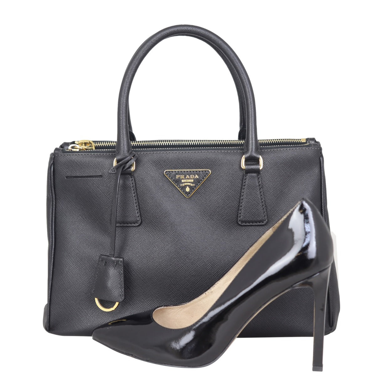 Prada Saffiano Galleria Double Zip Tote Small