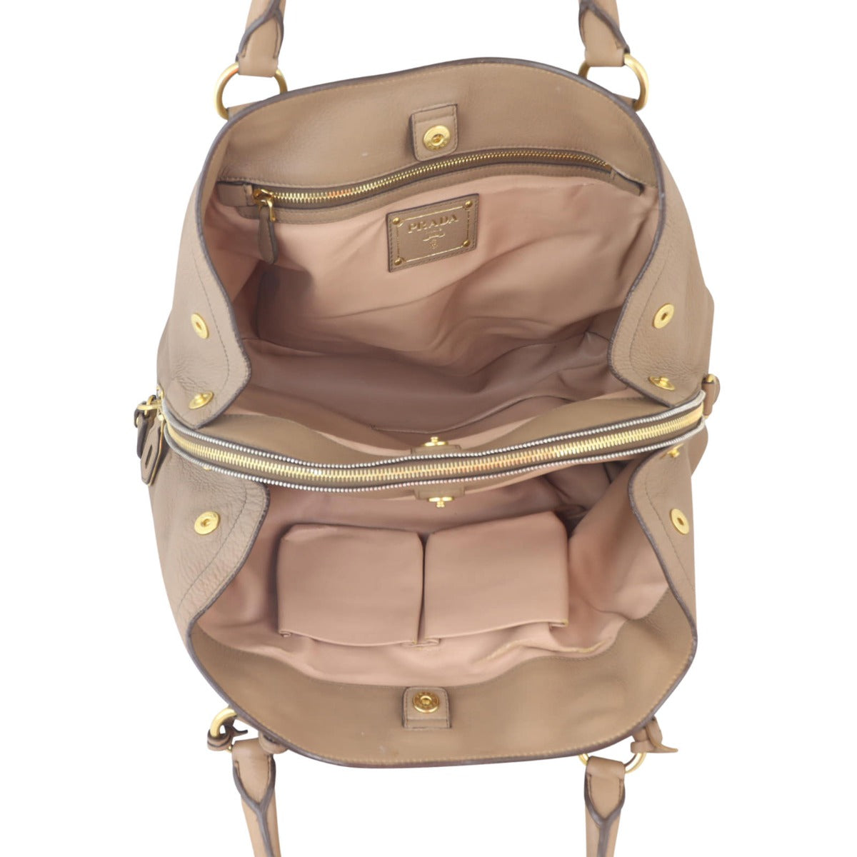 Prada Vitello Cervo Shopping Tote
