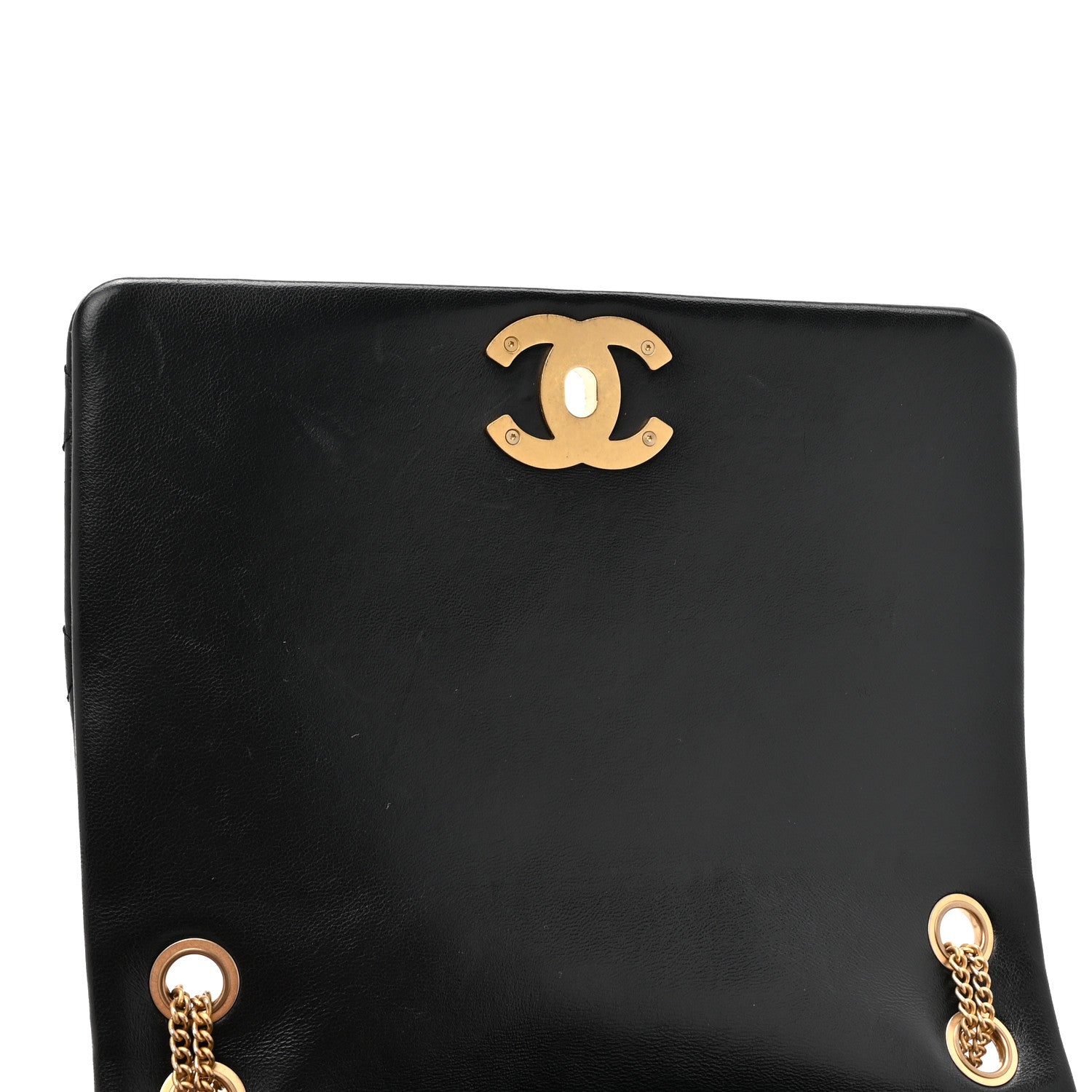Lambskin Quilted On And On Small Chain Flap Black