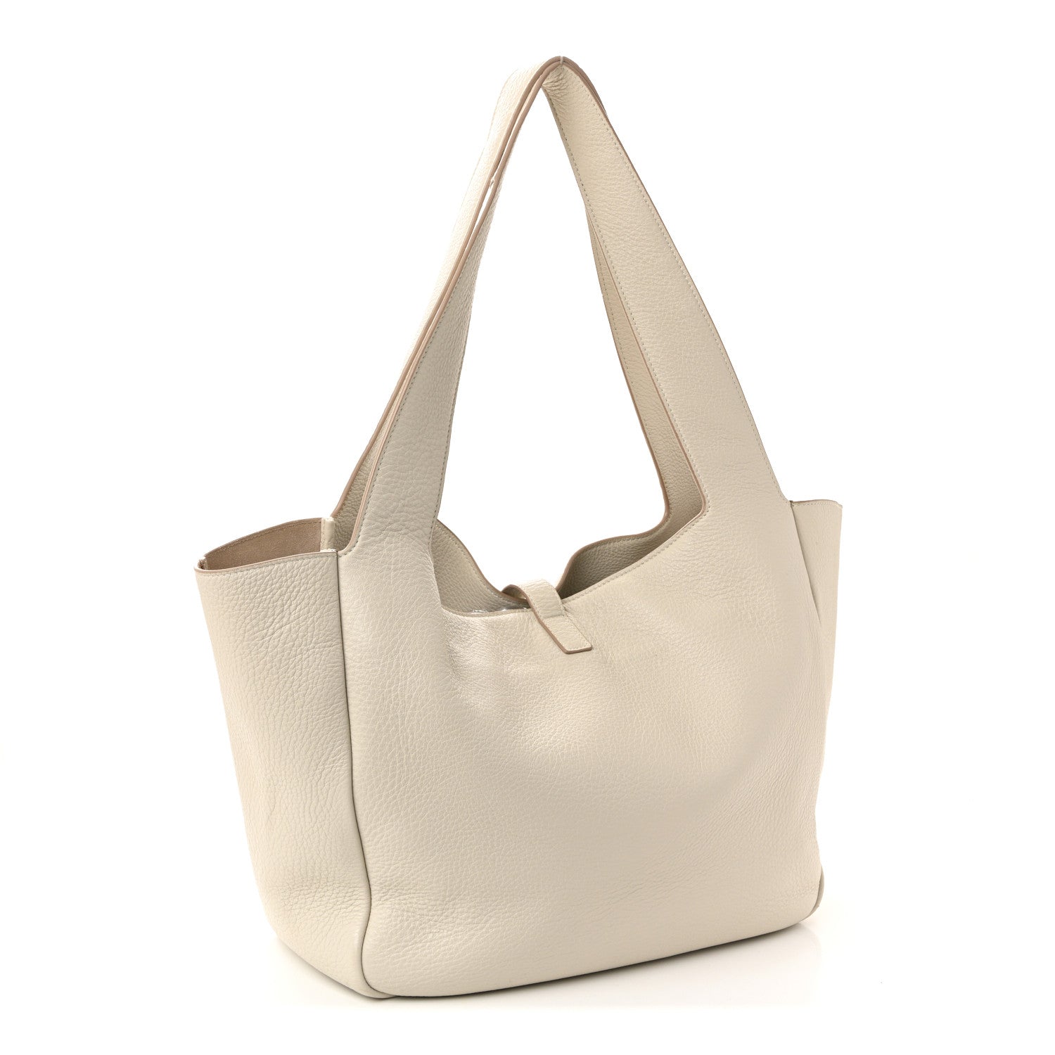 Grained Deerskin Bea Tote Blanc Vintage