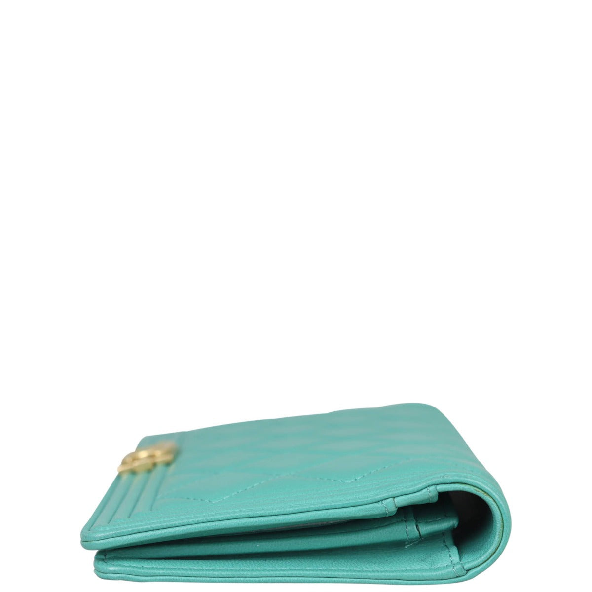 Chanel Boy Long Flap Wallet |  Light Teal