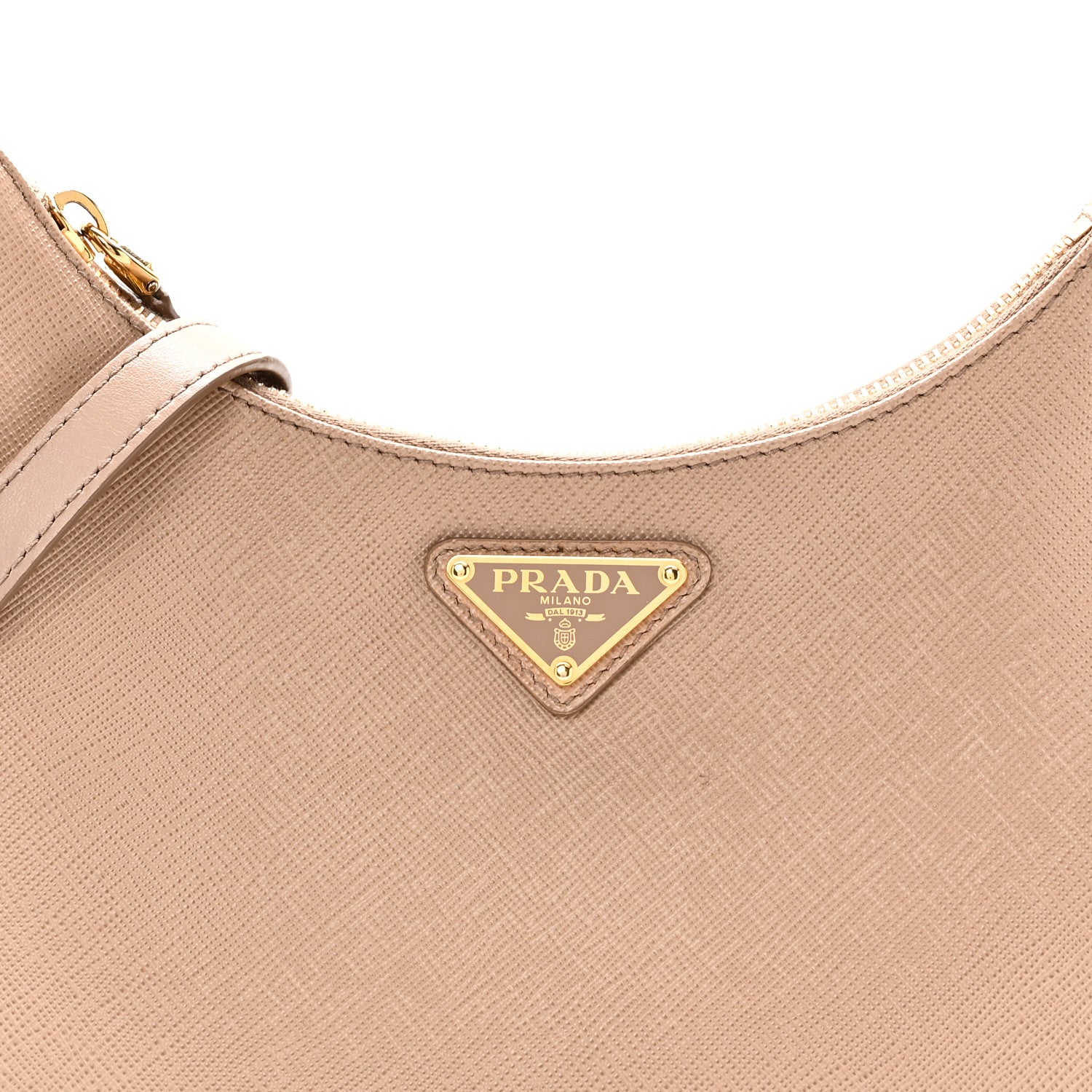 Saffiano Lux Re-Edition Mini Shoulder Bag Cammeo