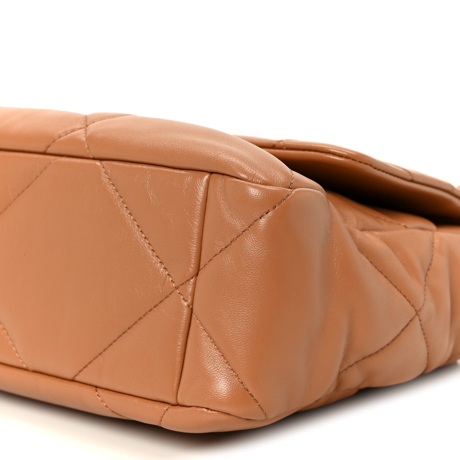 Lambskin Quilted Large Chanel 19 Flap Brown