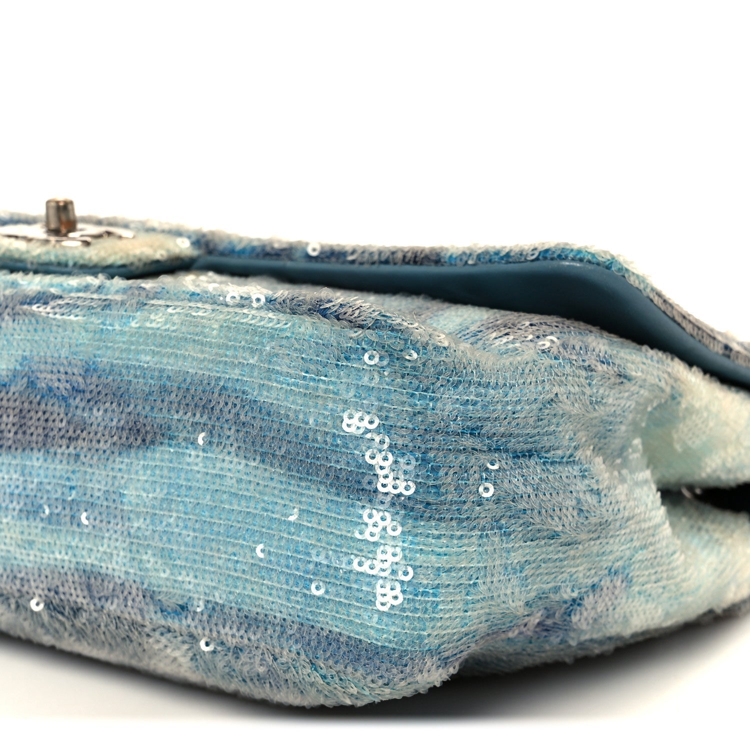 Sequin Large Waterfall Flap Light Blue