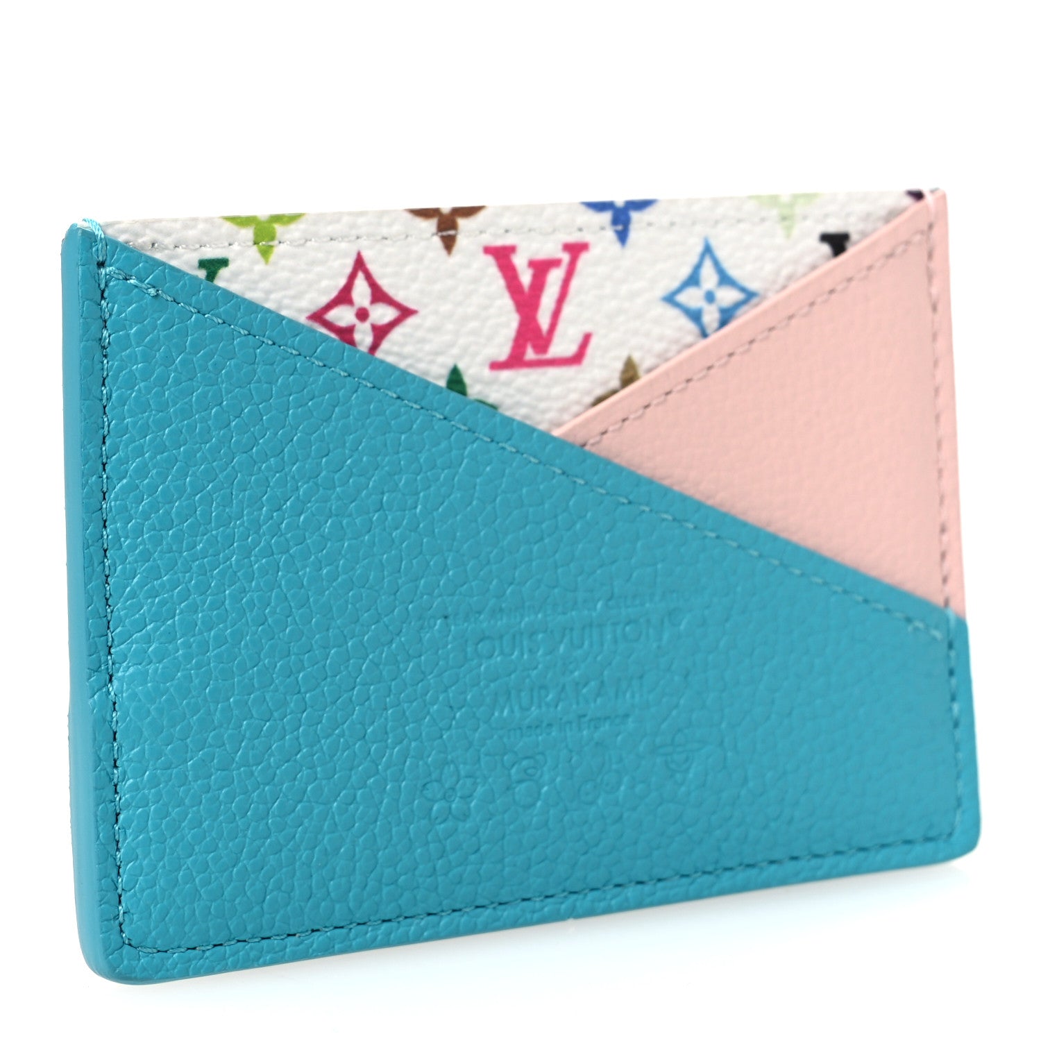 LV X TM Monogram Multicolor Criss-Cross Card Holder Kabira Blue Rose