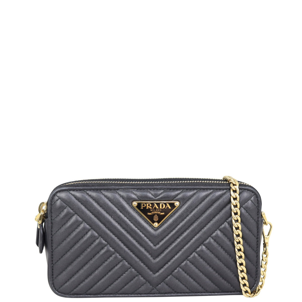 Prada Diagramme Nappa Mini Chain Shoulder Bag
