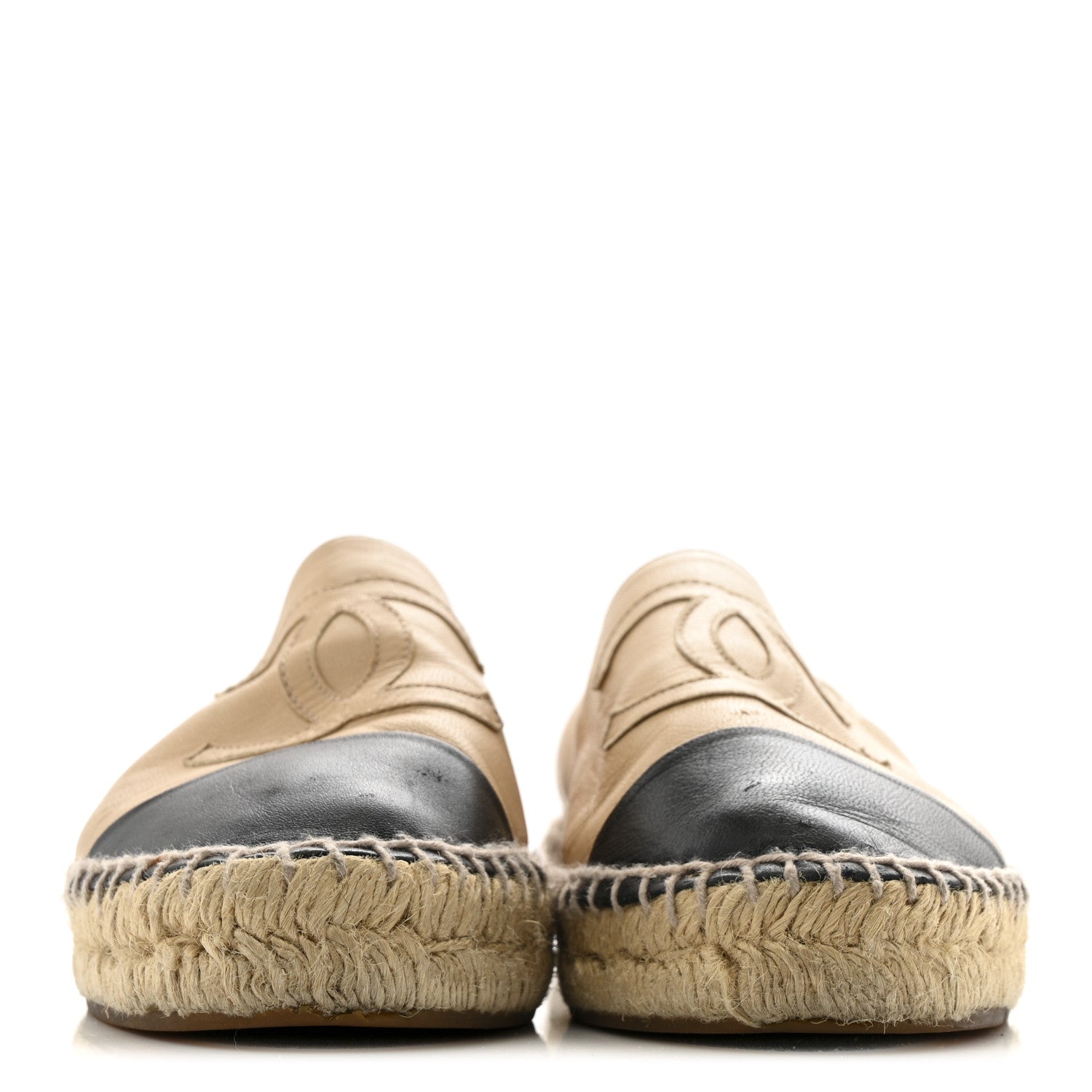 Lambskin CC Espadrilles 37 Beige Black