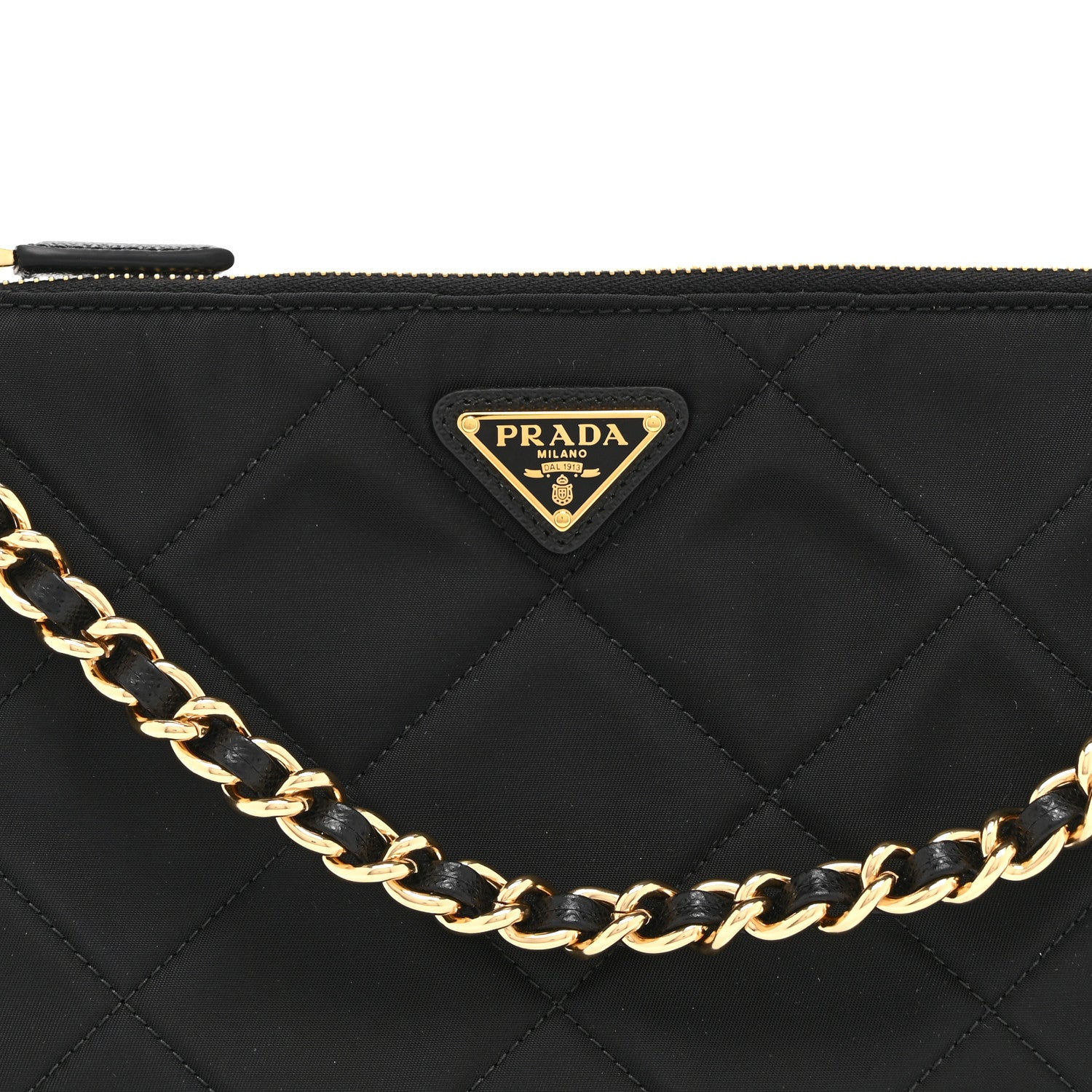Re-Nylon Tessuto Impuntu Quilted Re-Edition 1995 Chaine Pouch Black